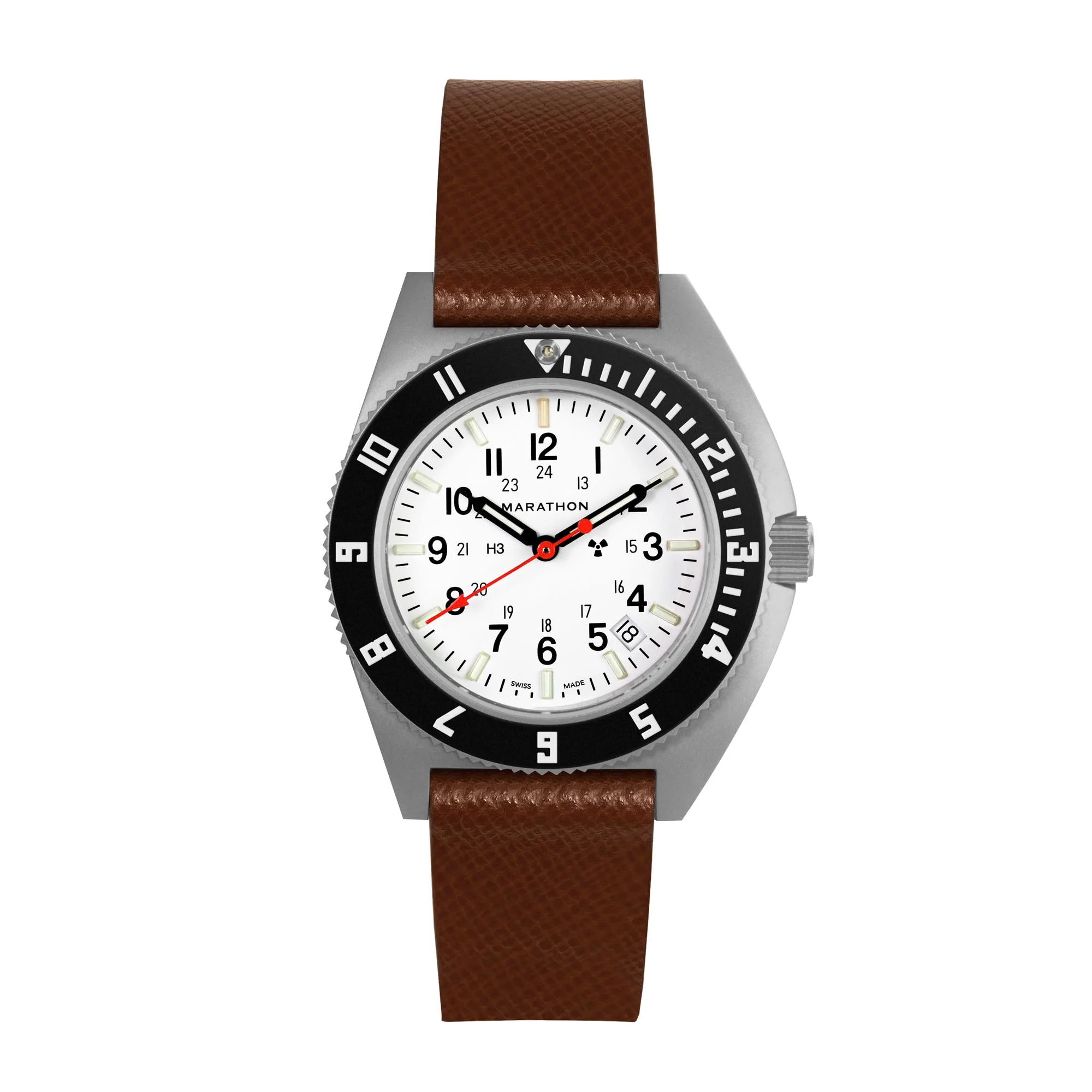 STRAP, 20mm, ITALIAN LEATHER, CROSS HATCH, PARKERIZED BUCKLE, COGNAC, XL ITALIAN LEATHER, CROSS HATCH - Image 3