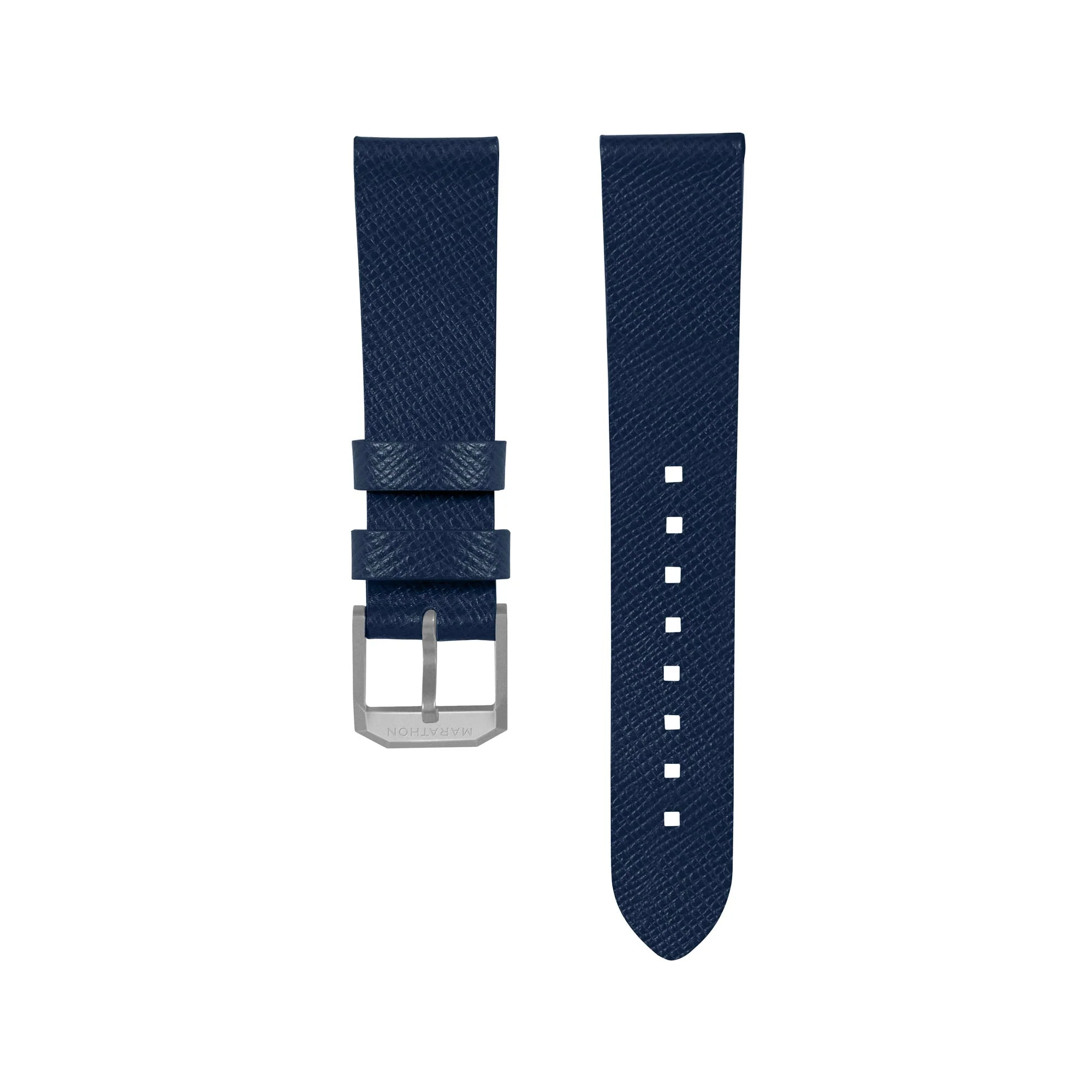 STRAP, 20mm, ITALIAN LEATHER, CROSS HATCH, PARKERIZED BUCKLE, ROYAL BLUE, STANDARD ITALIAN LEATHER, CROSS HATCH | Dial