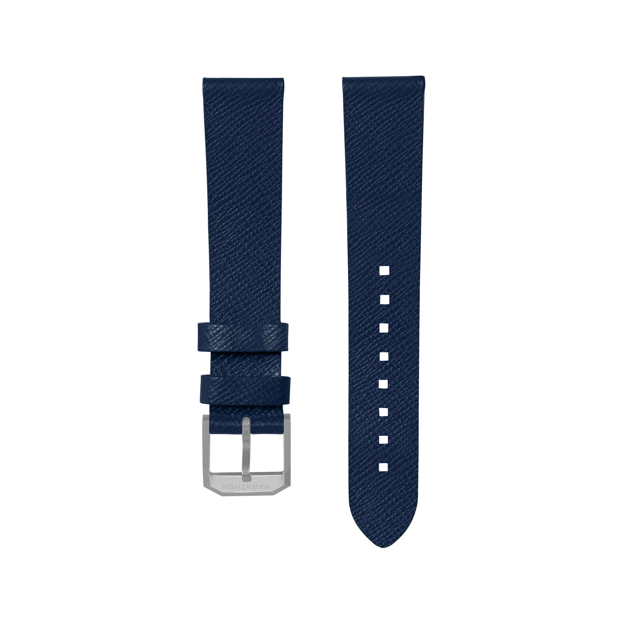 STRAP, 20mm, ITALIAN LEATHER, CROSS HATCH, PARKERIZED BUCKLE, ROYAL BLUE, XL ITALIAN LEATHER, CROSS HATCH | Dial