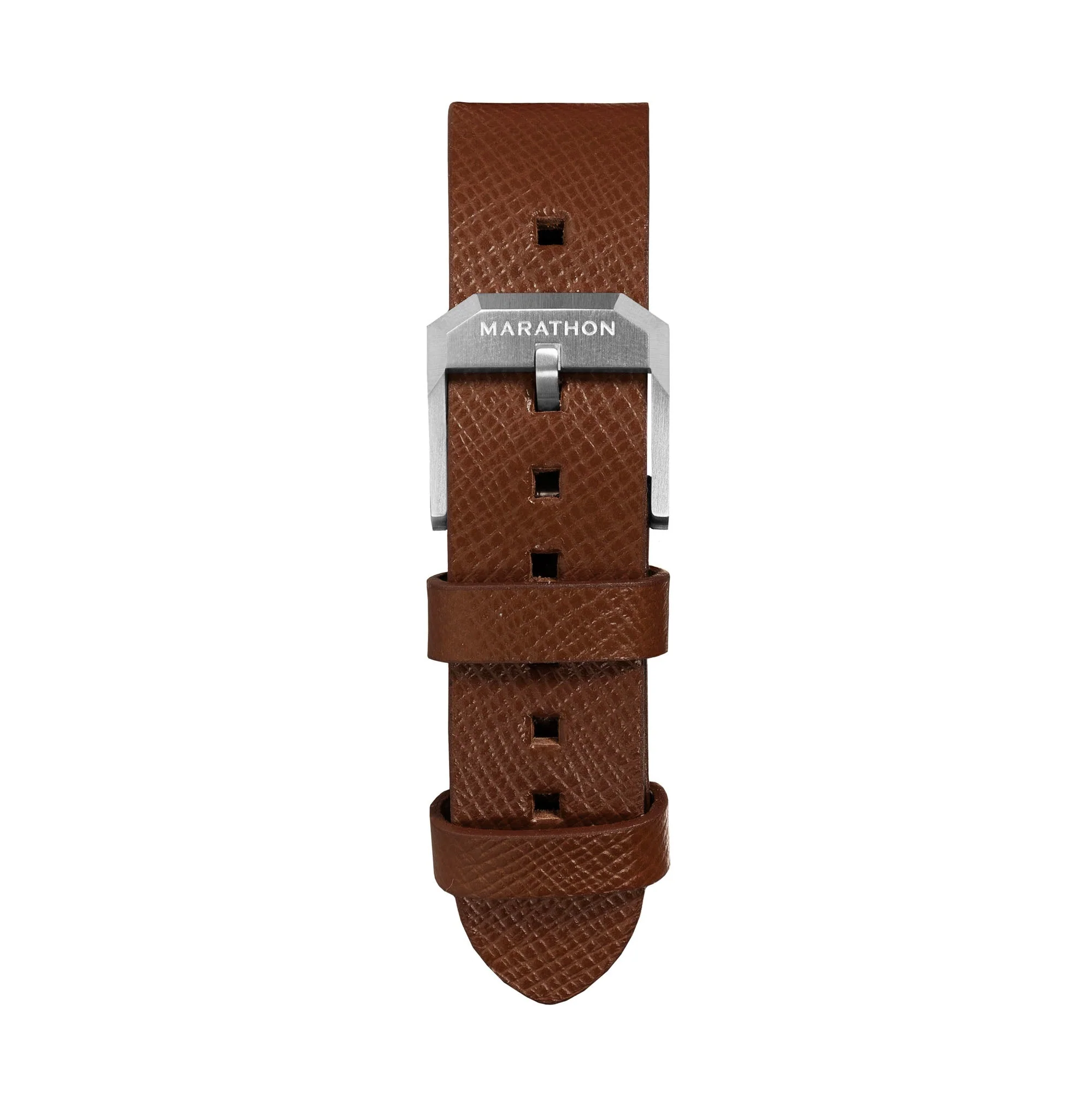 STRAP, 20mm, ITALIAN LEATHER, CROSS HATCH, STEEL BUCKLE, COGNAC, STANDARD ITALIAN LEATHER, CROSS HATCH - Image 2