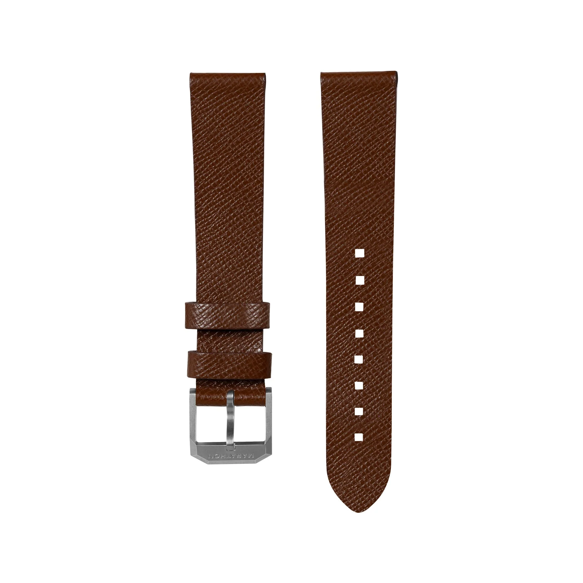 STRAP, 20mm, ITALIAN LEATHER, CROSS HATCH, STEEL BUCKLE, COGNAC, XL ITALIAN LEATHER, CROSS HATCH