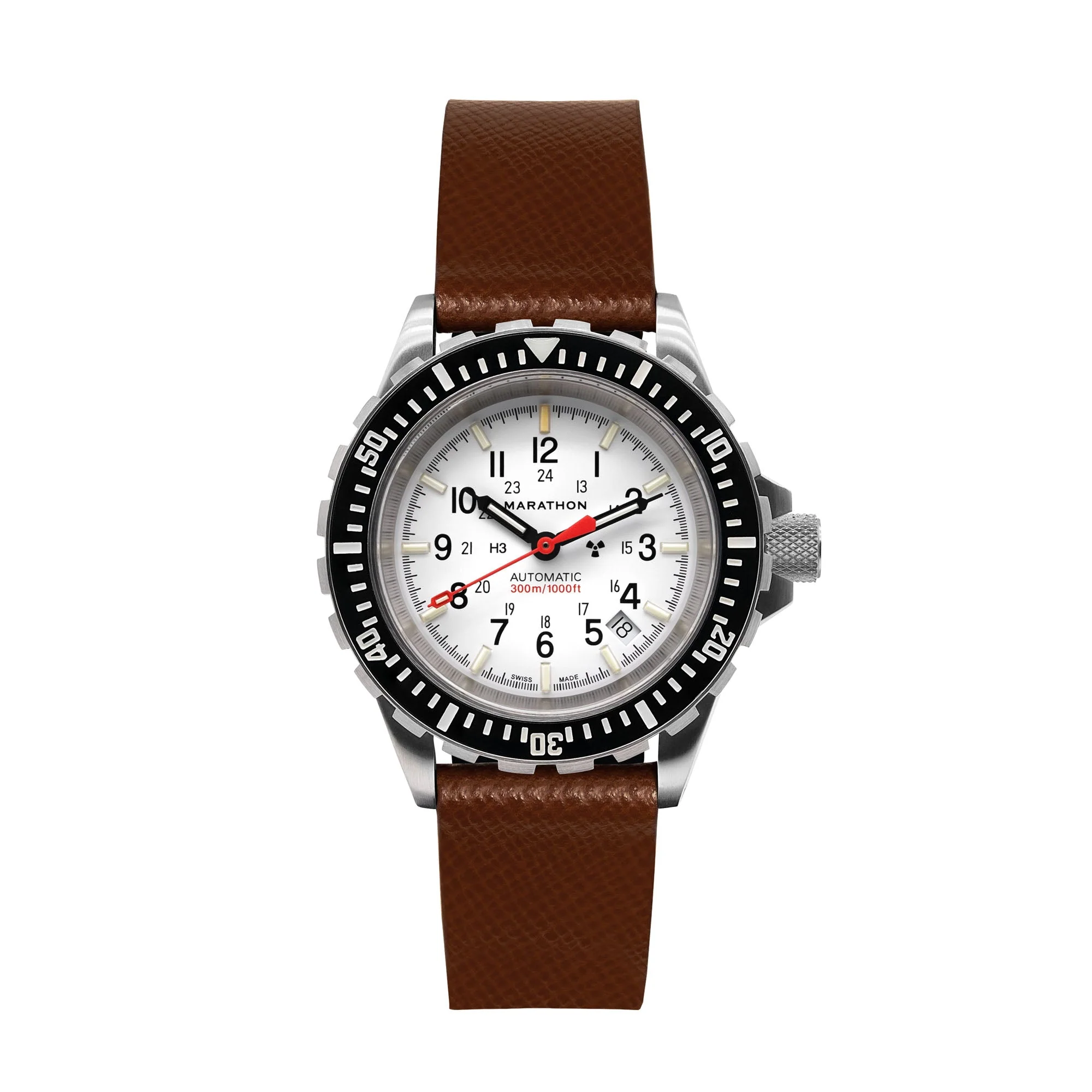 STRAP, 20mm, ITALIAN LEATHER, CROSS HATCH, STEEL BUCKLE, COGNAC, XL ITALIAN LEATHER, CROSS HATCH - Image 3