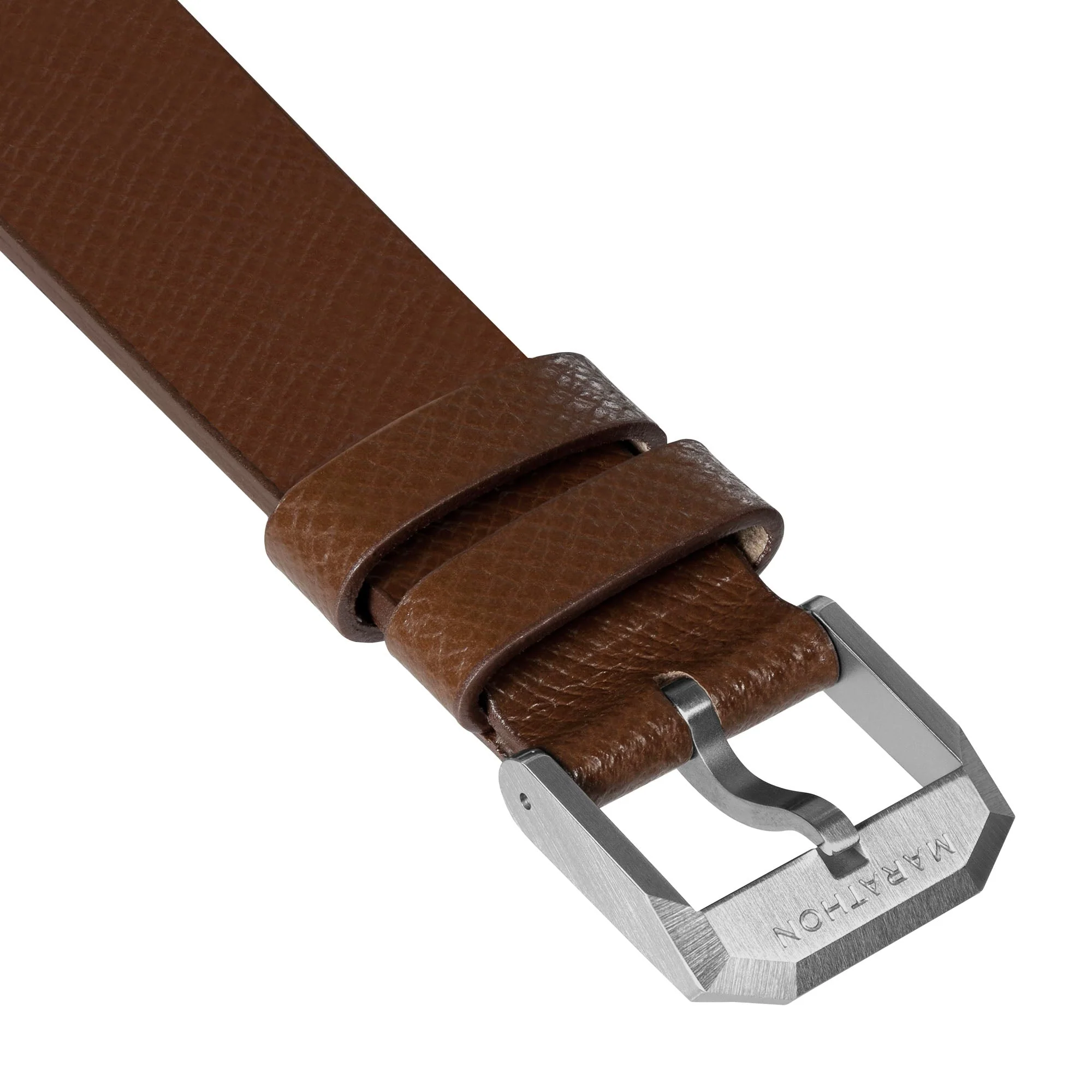 STRAP, 20mm, ITALIAN LEATHER, CROSS HATCH, STEEL BUCKLE, COGNAC, XL ITALIAN LEATHER, CROSS HATCH - Image 4