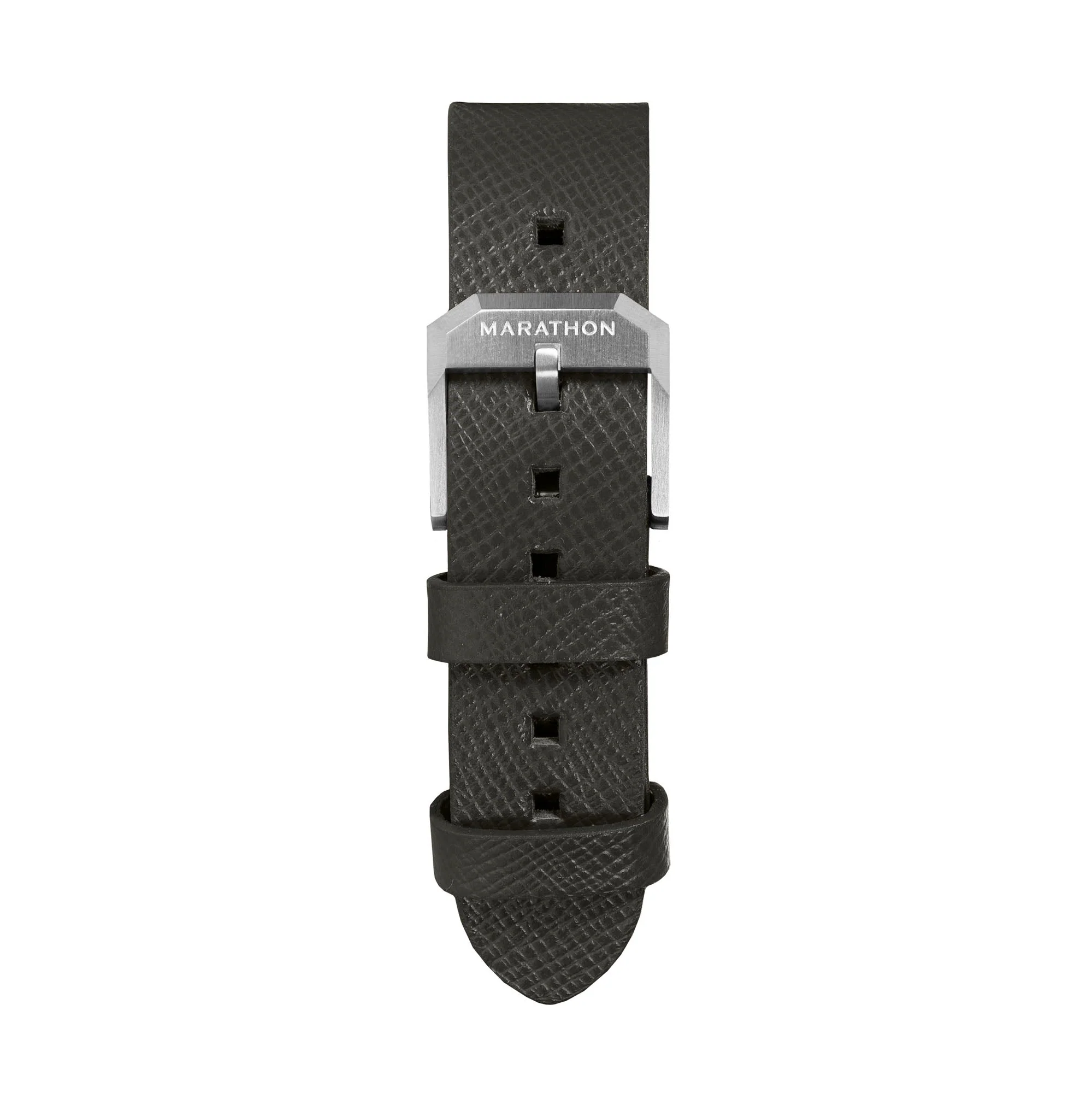 STRAP, 20mm, ITALIAN LEATHER, CROSS HATCH, STEEL BUCKLE, MOSS GREEN, STANDARD ITALIAN LEATHER, CROSS HATCH - Image 2