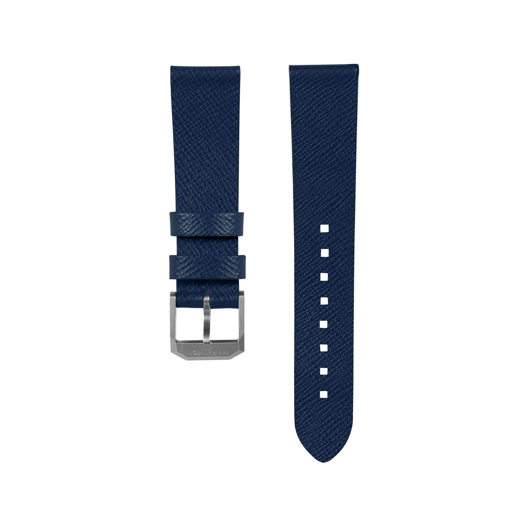 STRAP, 20mm, ITALIAN LEATHER, CROSS HATCH, STEEL BUCKLE, ROYAL BLUE, STANDARD ITALIAN LEATHER, CROSS HATCH | Dial