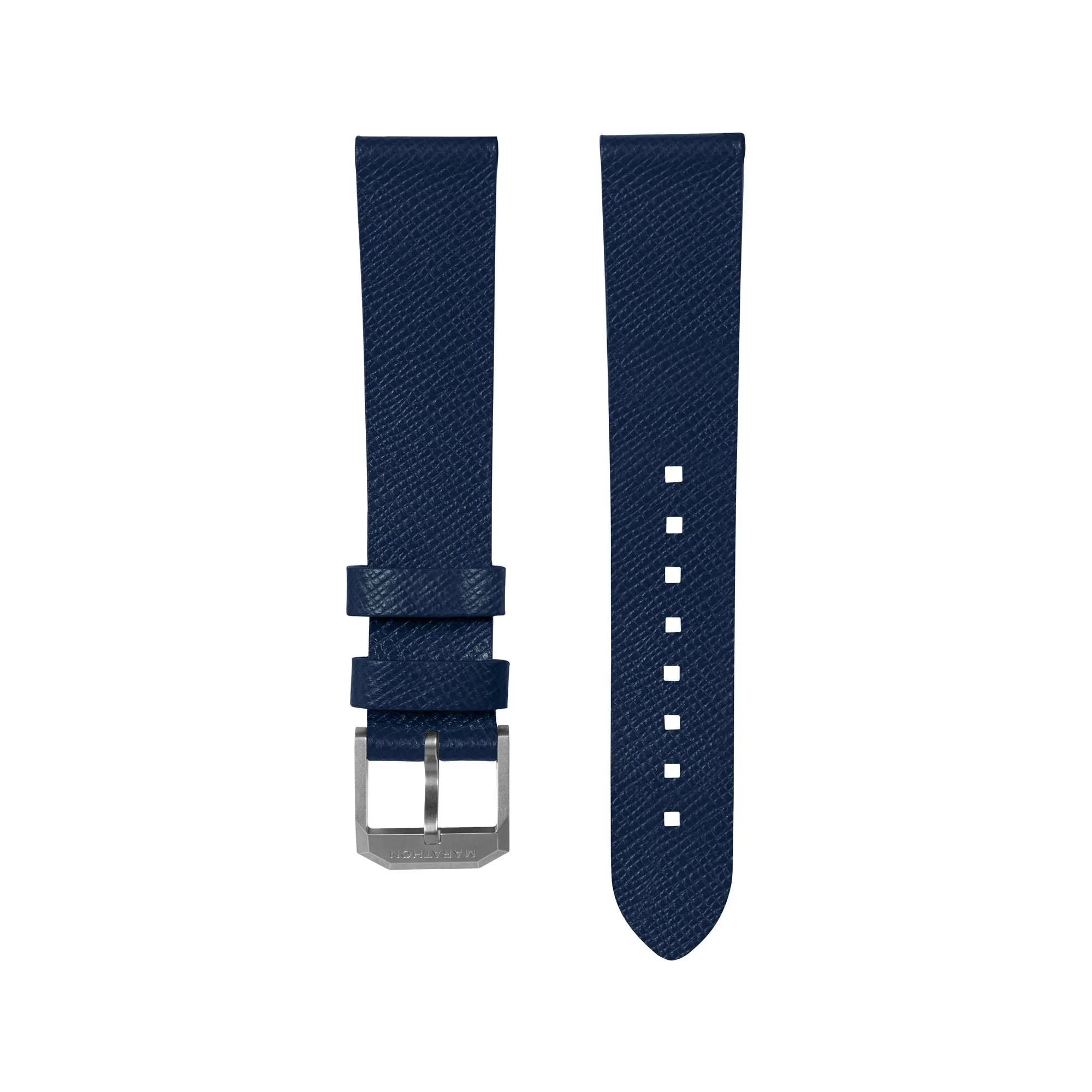 STRAP, 20mm, ITALIAN LEATHER, CROSS HATCH, STEEL BUCKLE, ROYAL BLUE, XL ITALIAN LEATHER, CROSS HATCH | Dial