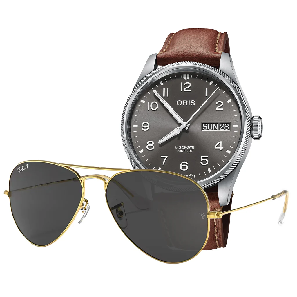 Sunglasses and Watch Combo | Gray Dial