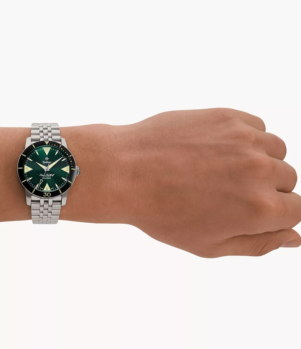 Super Sea Wolf Skin Diver Stainless Steel Green | Green Dial - Image 3