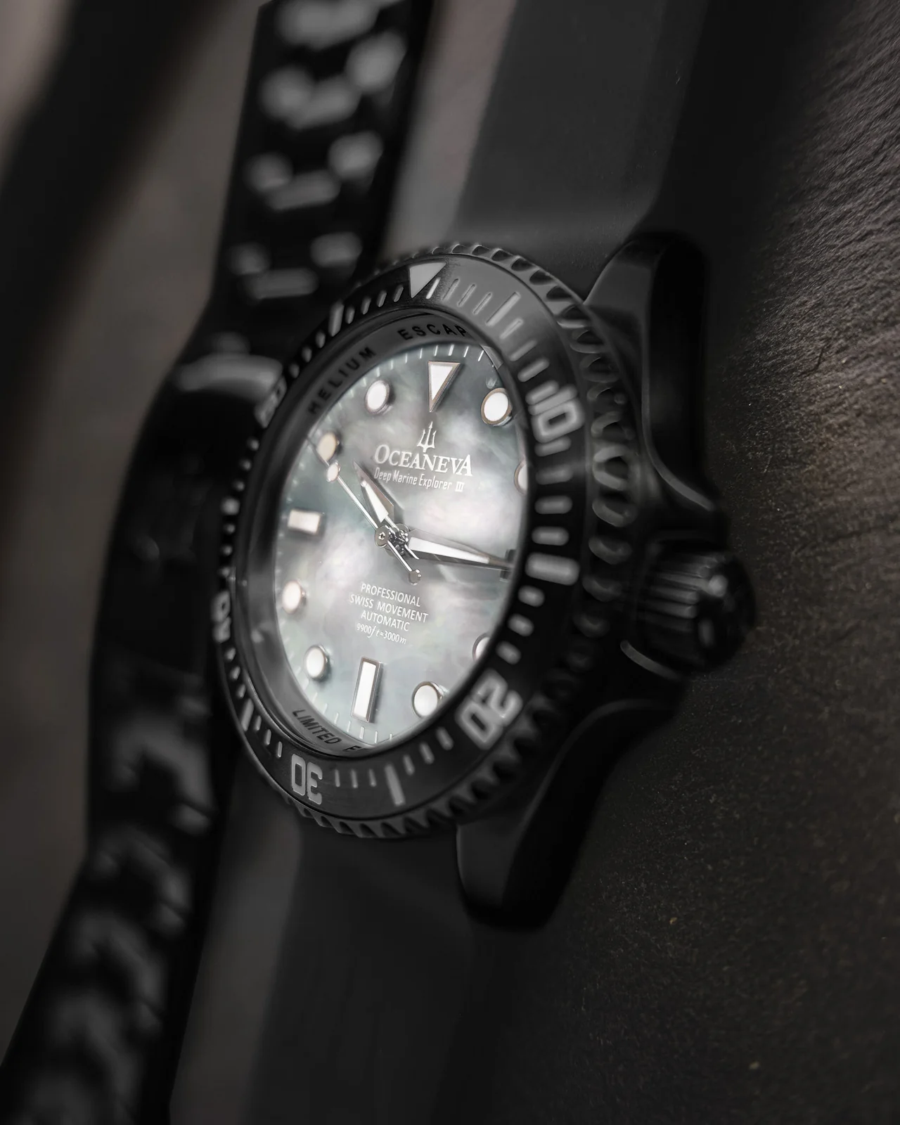 Deep Marine Explorer III Black Stainless bezel | White Dial Watch - Image 11
