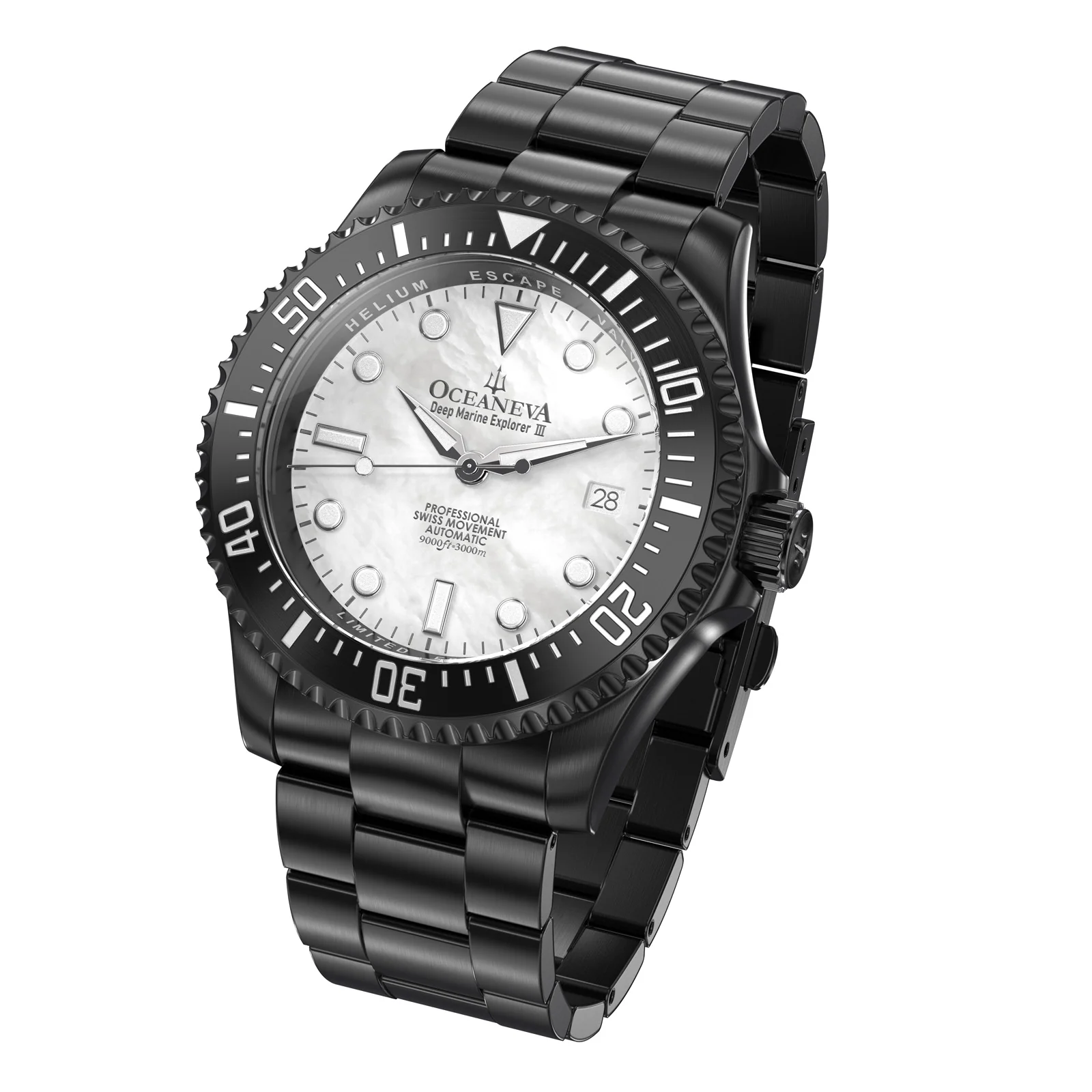 Deep Marine Explorer III Black Stainless bezel | White Dial Watch - Image 13
