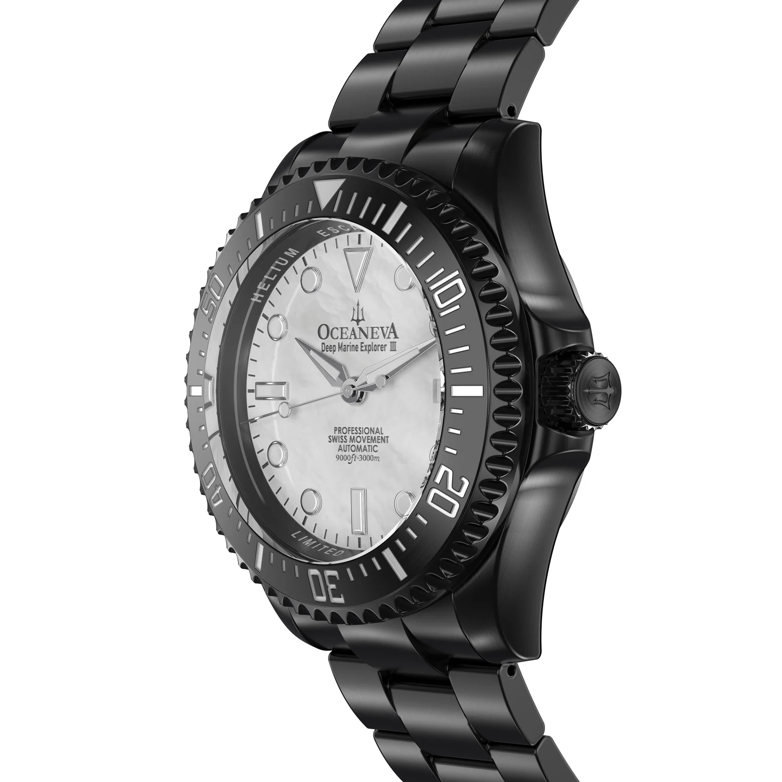 Deep Marine Explorer III Black Stainless bezel | White Dial Watch - Image 5