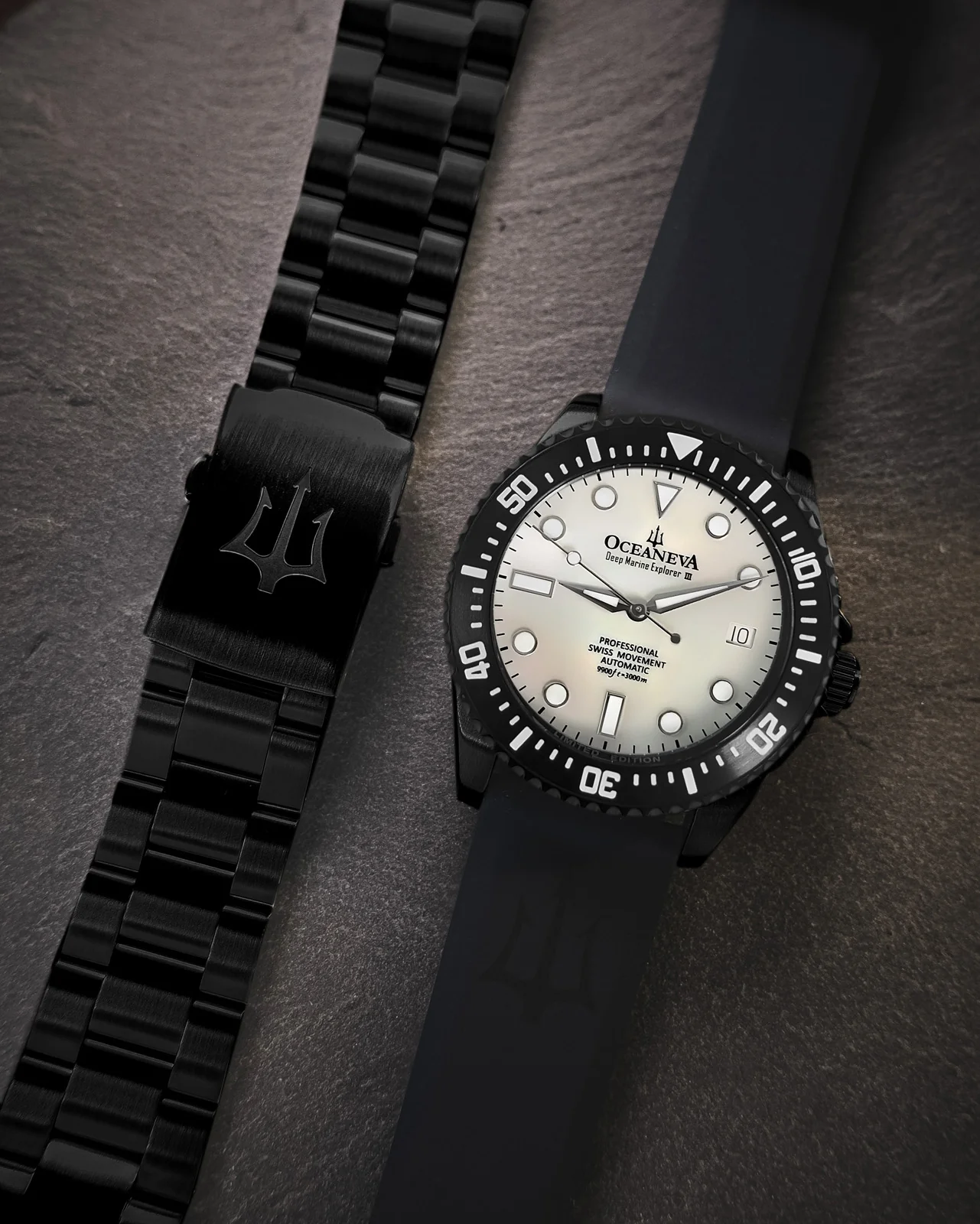 Deep Marine Explorer III Black Stainless bezel | White Dial Watch - Image 7