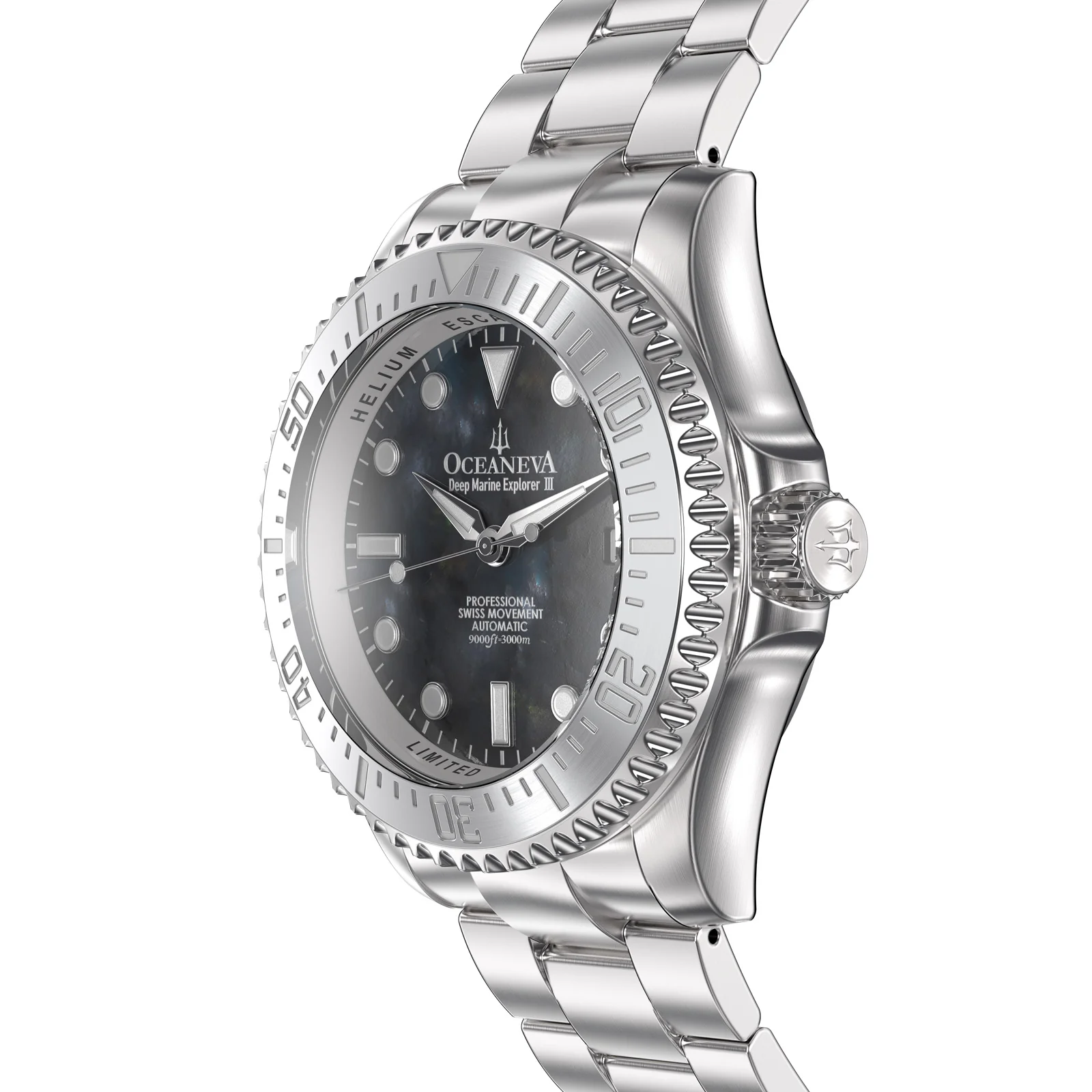 Deep Marine Explorer III Stainless Steel Gun Metal Gray Beze|Gray Dial Watch - Image 2