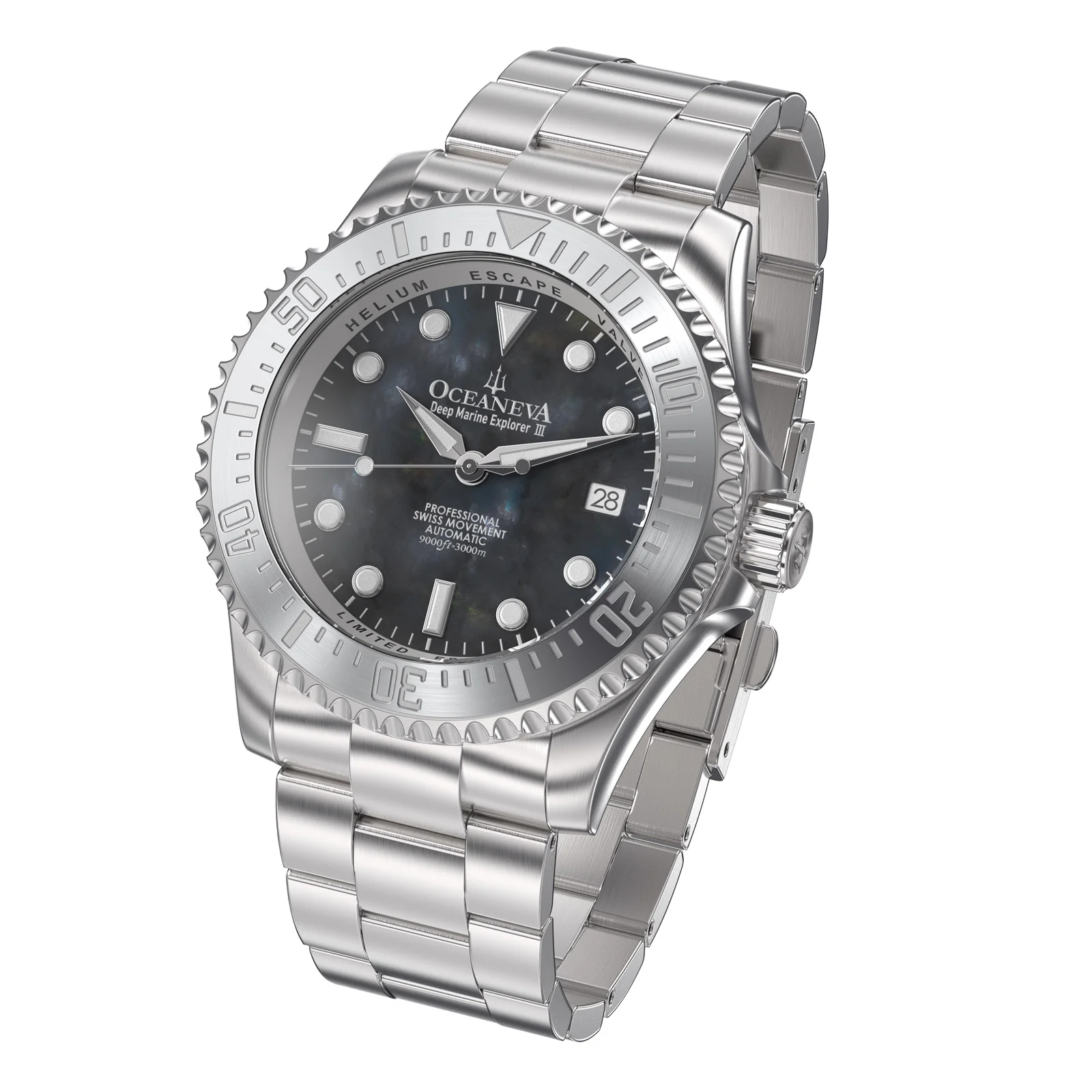 Deep Marine Explorer III Stainless Steel Gun Metal Gray Beze|Gray Dial Watch - Image 4