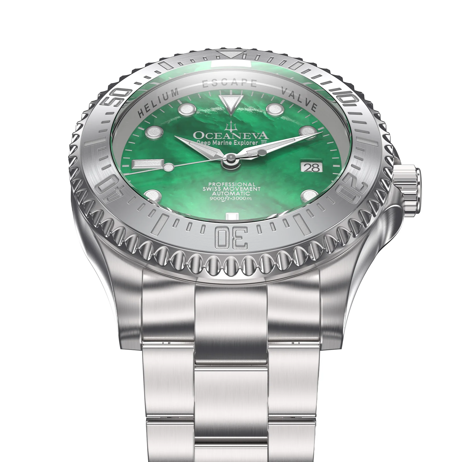 Deep Marine Explorer III Swiss Automatic Stainless Watch| Green Dial - Image 3