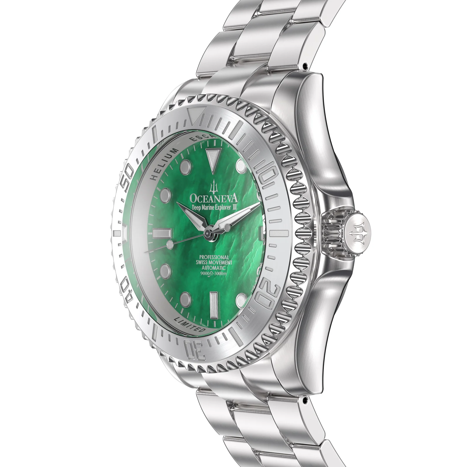 Deep Marine Explorer III Swiss Automatic Stainless Watch| Green Dial - Image 5