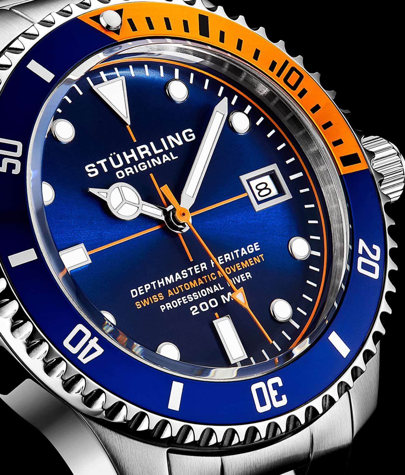 Swiss Automatic Depthmaster Heritage 883H 42mm Diver Blue/Leather | Blue Dial - Image 3