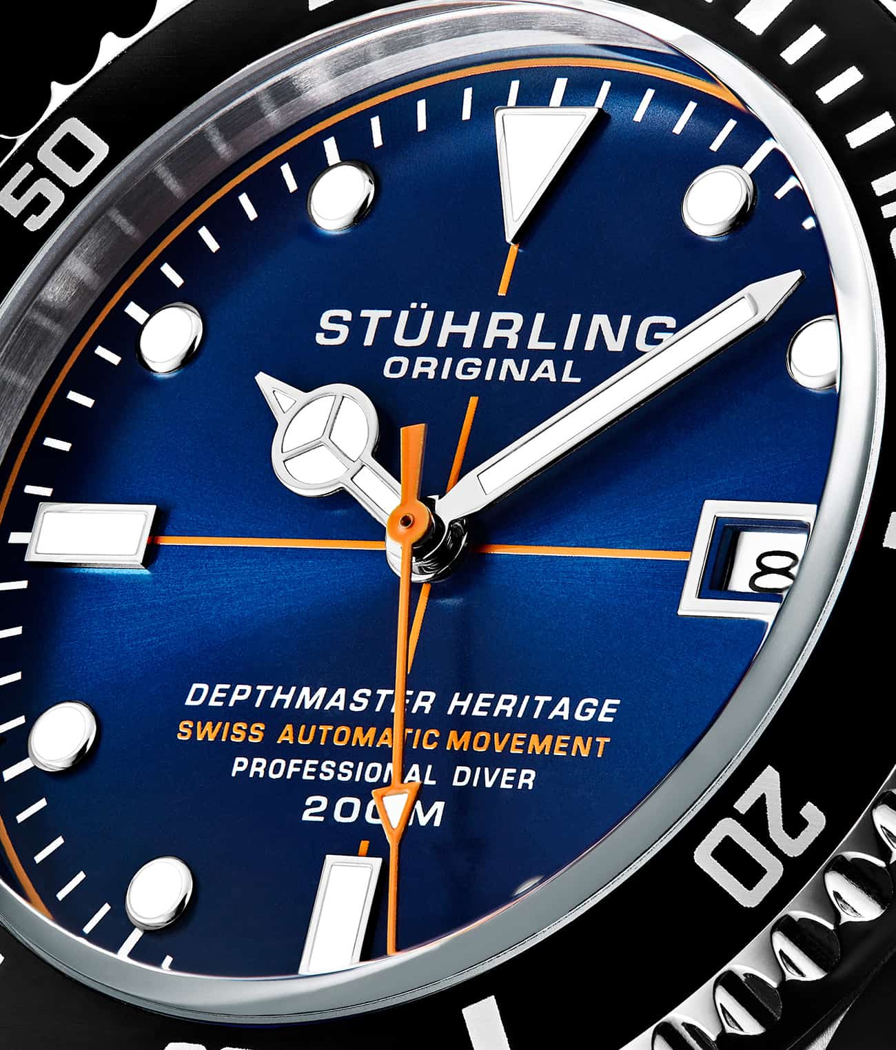 Swiss Automatic Depthmaster Heritage 883H 42mm Diver Black/Leather | Blue Dial - Image 5