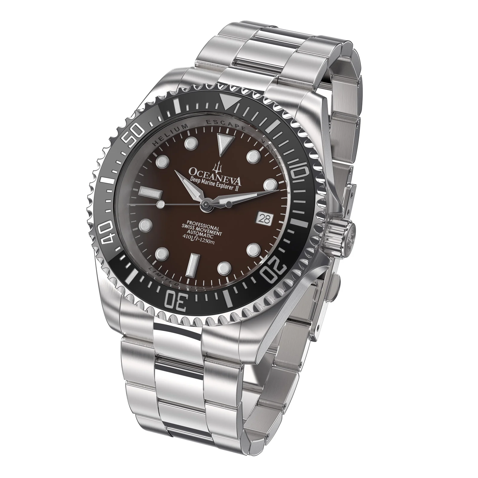 Deep Marine Explorer Swiss Automatic II Silver bezel | Brown Dial - Image 13