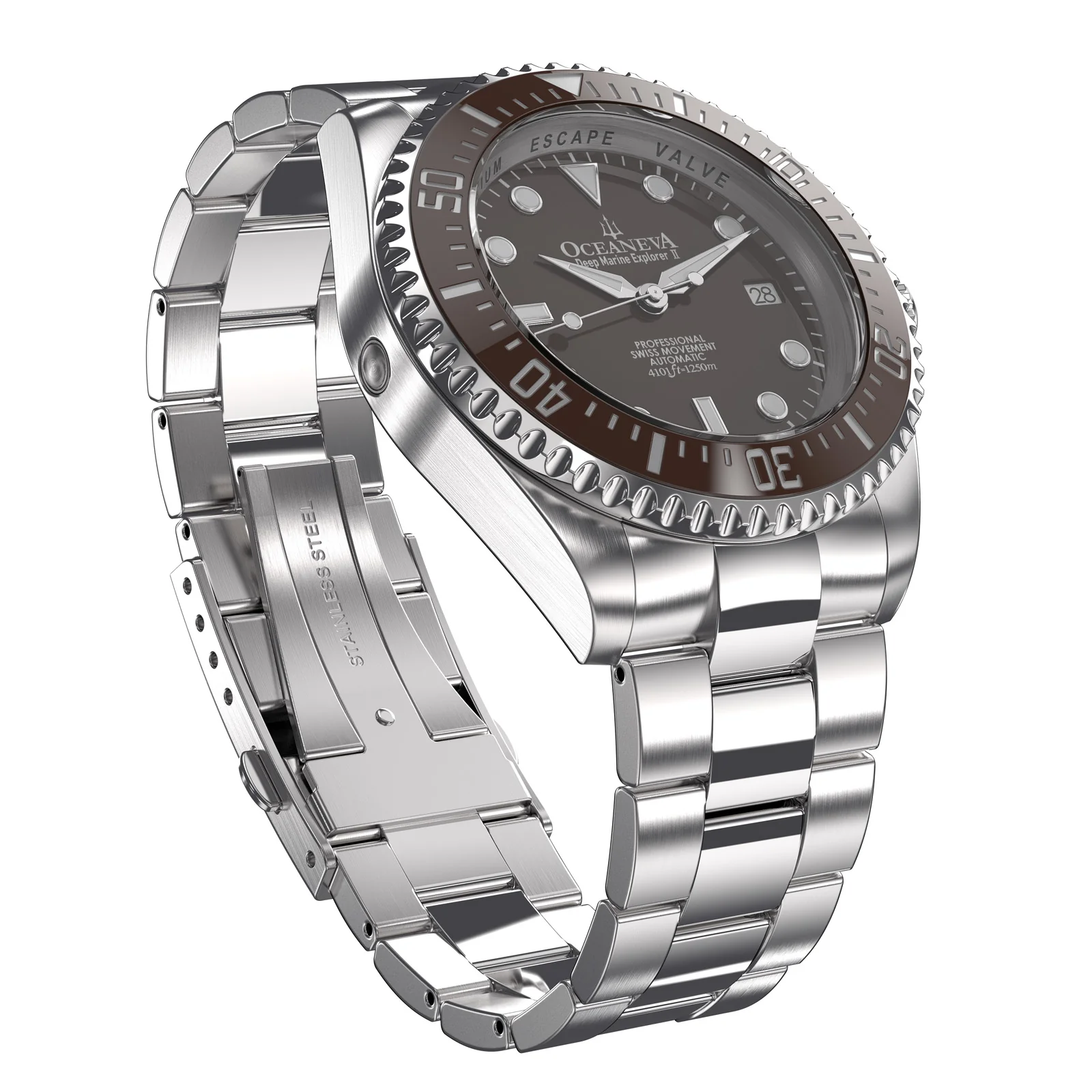 Deep Marine Explorer Swiss Automatic II Silver bezel | Brown Dial - Image 28