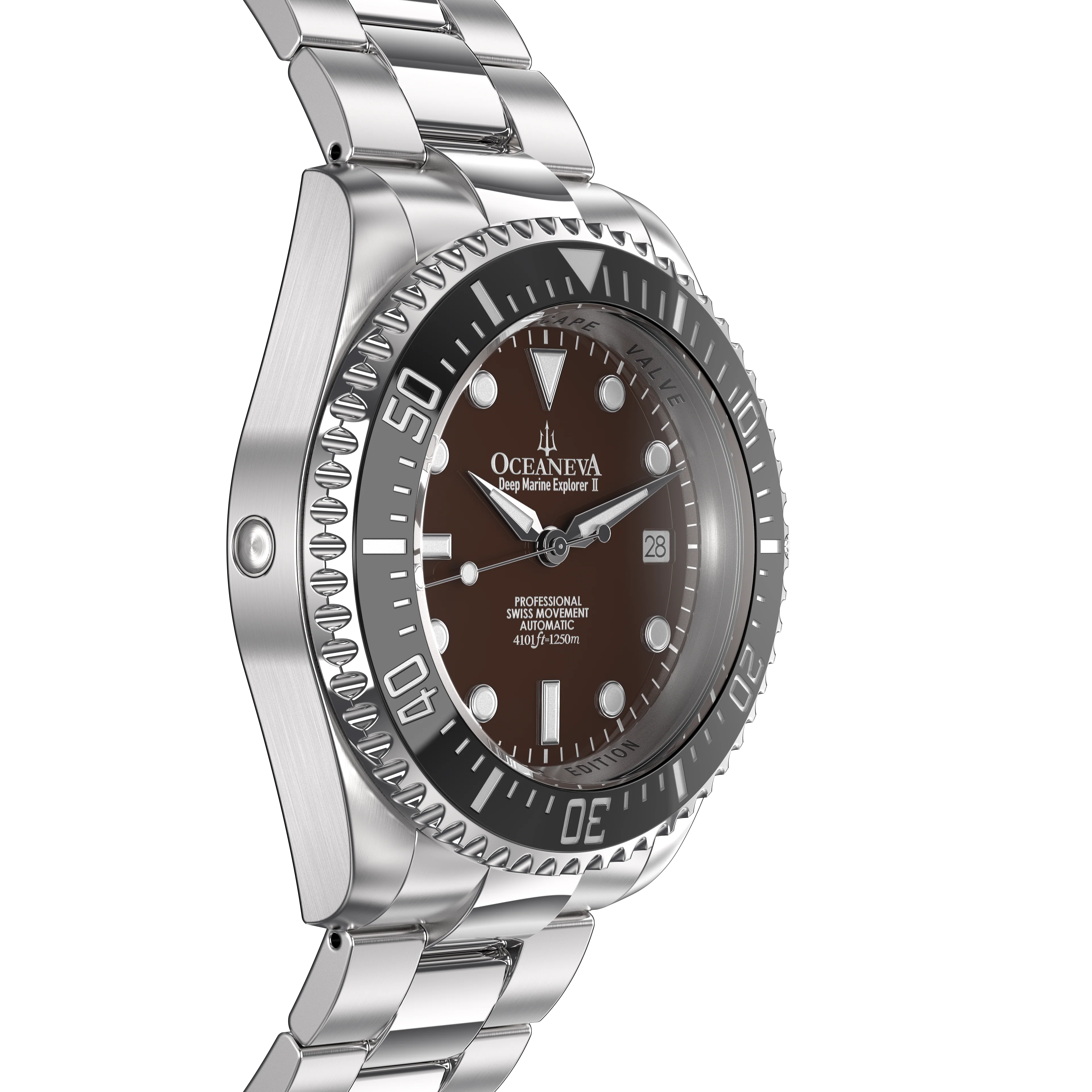 Deep Marine Explorer Swiss Automatic II Silver bezel | Brown Dial - Image 8
