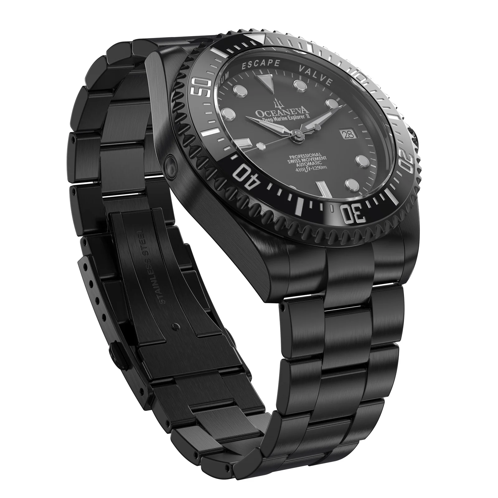 Deep Marine Explorer II Swiss Automatic  Black Bezel – Gunmetal Dial - Image 4