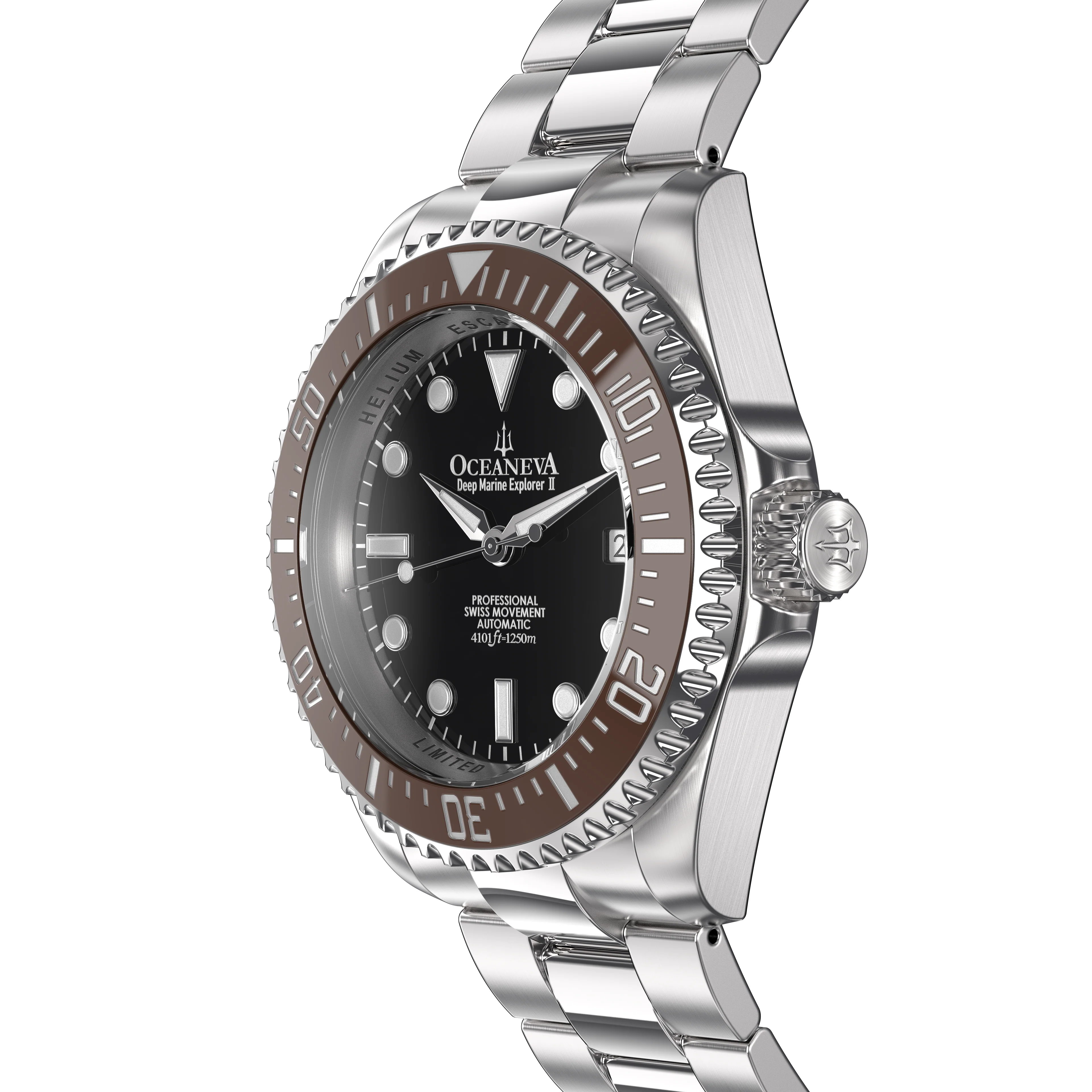 Deep Marine Explorer II Swiss Automatic Brown Bezel| Black Dial - Image 3