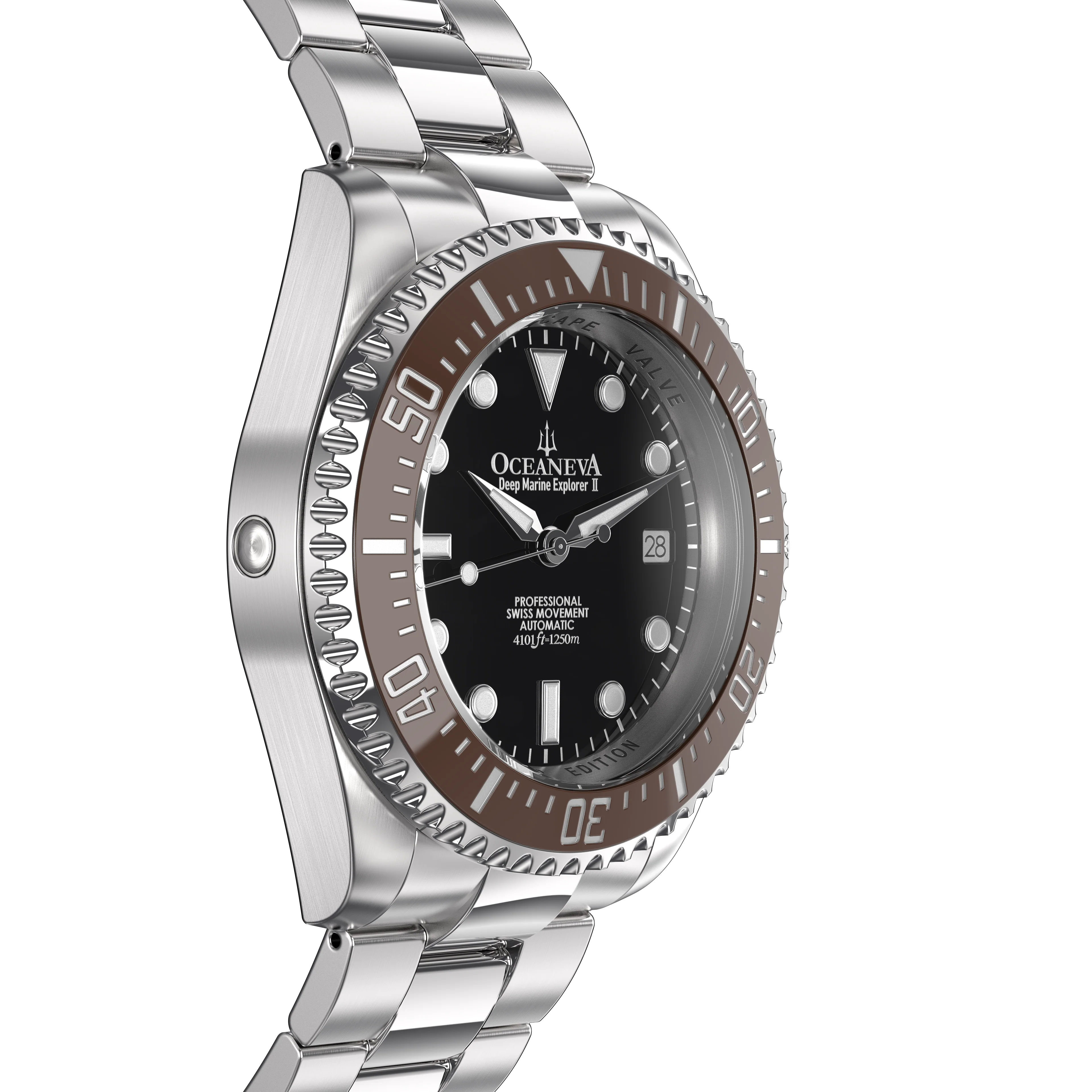 Deep Marine Explorer II Swiss Automatic Brown Bezel| Black Dial - Image 4