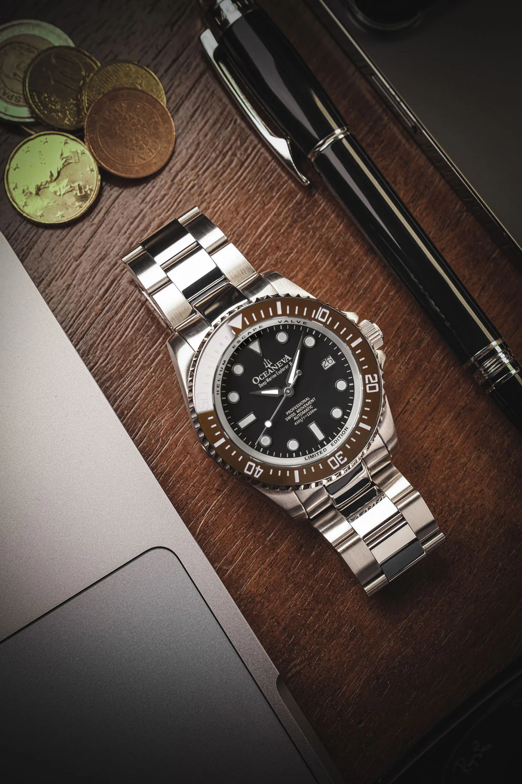 Deep Marine Explorer II Swiss Automatic Brown Bezel| Black Dial - Image 5