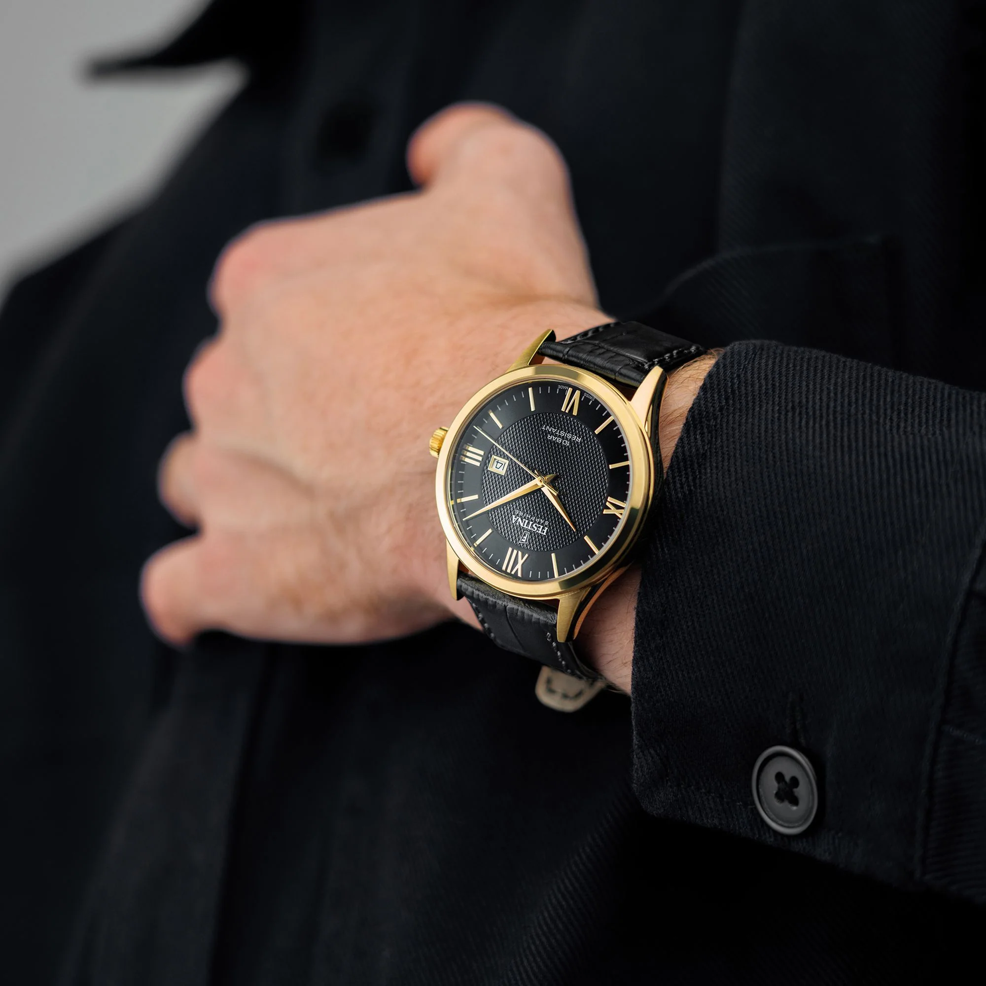 Swiss Made Black / Leather Black Dial - Image 3
