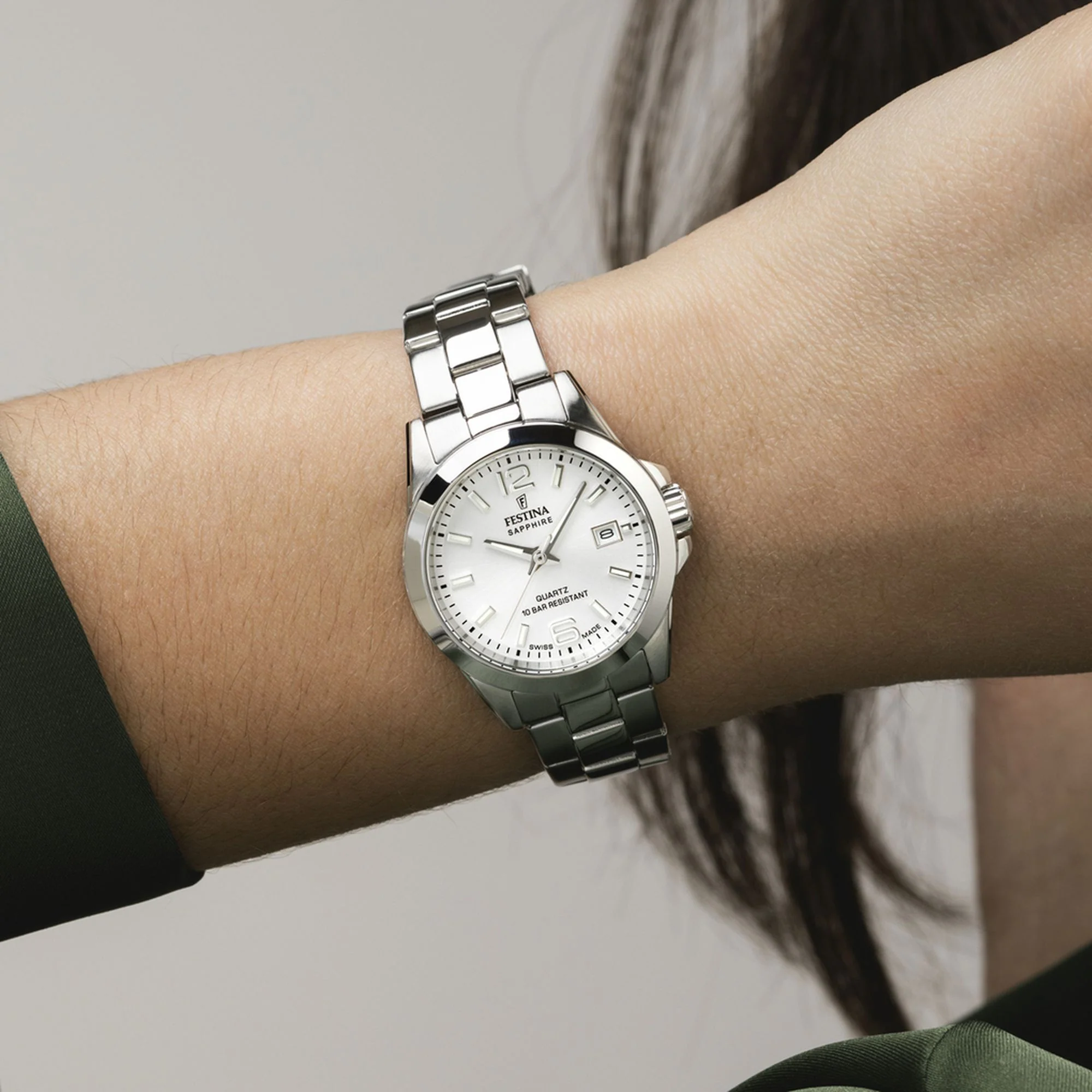 Swiss Made Silver / Stainless Steel | Silver Dial - Image 2