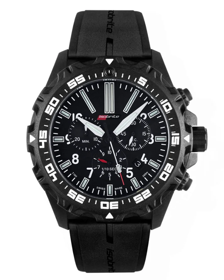 Swiss Made T100 Tritium Chronograph T100 Tritium Markers | Black Dial