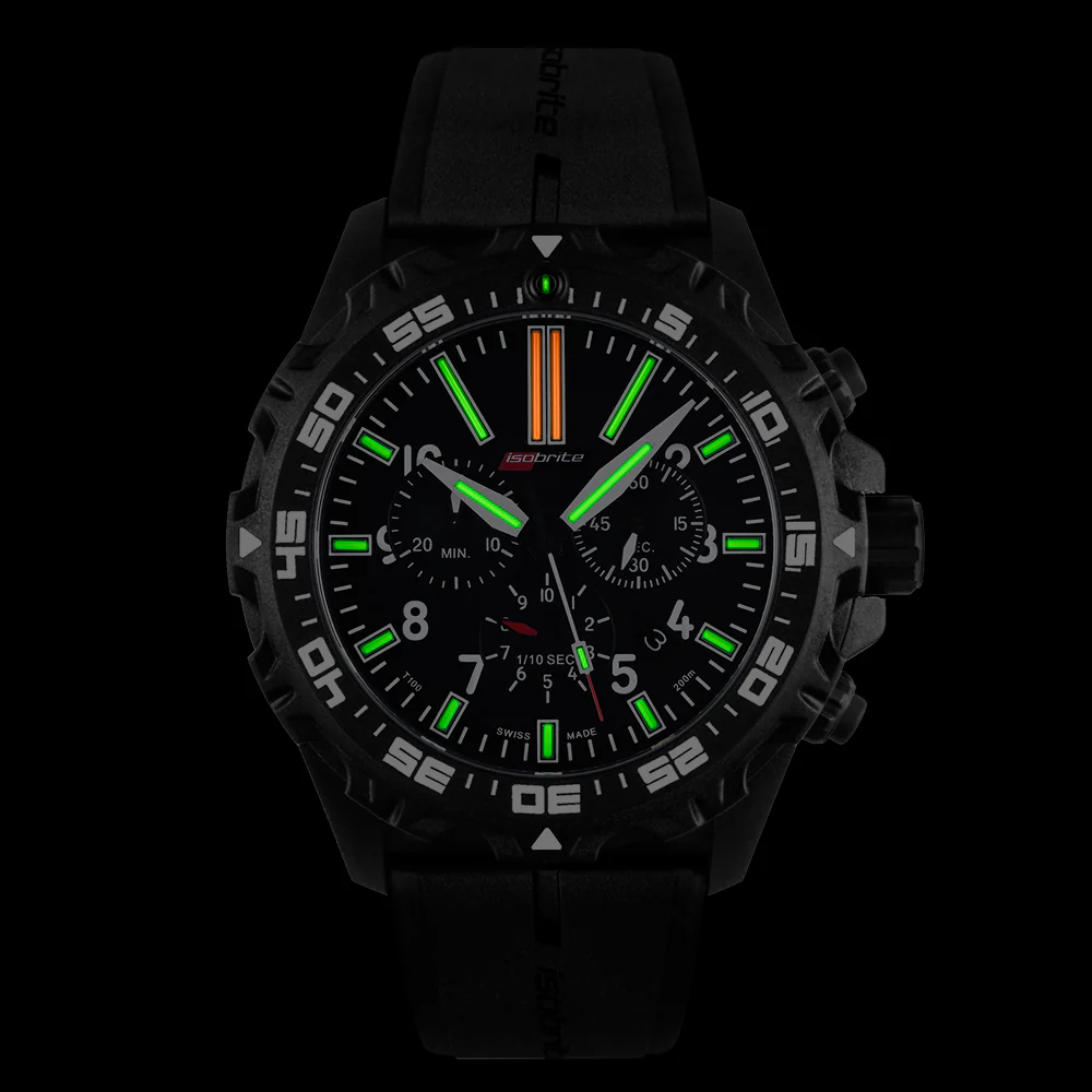Swiss Made T100 Tritium Chronograph T100 Tritium Markers | Black Dial - Image 2