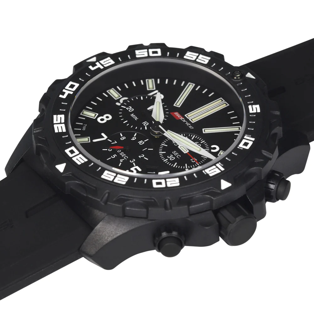 Swiss Made T100 Tritium Chronograph T100 Tritium Markers | Black Dial - Image 3