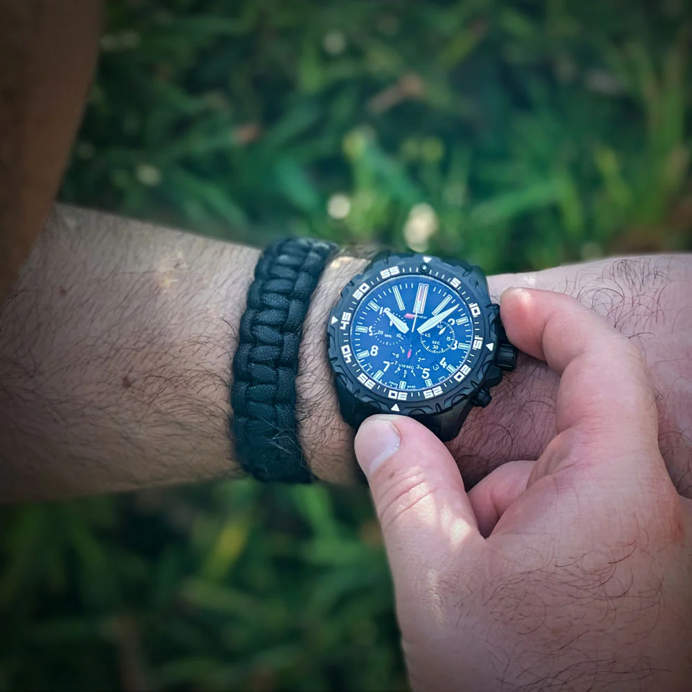 Swiss Made T100 Tritium Chronograph T100 Tritium Markers | Black Dial - Image 4