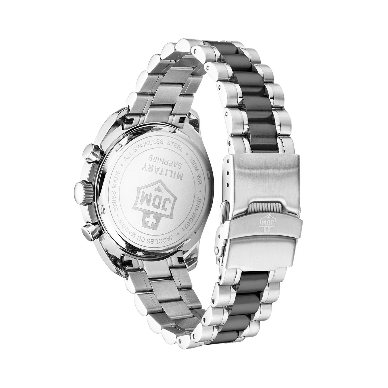 Swiss Precision Black /steel & black barecelet | Black Dial - Image 3