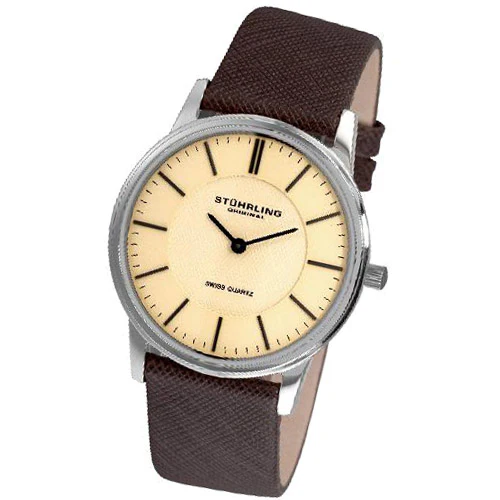 Symphony 238 Silver case/Leather strap/ Brass Dial | Champagne Dial - Image 2
