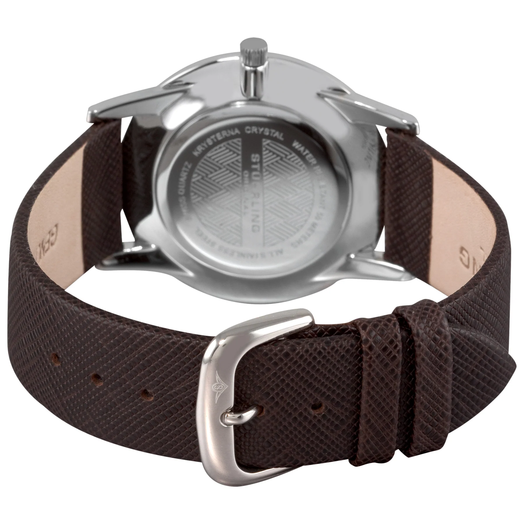 Symphony 238 Silver case/Leather strap/ Brass Dial | Champagne Dial - Image 3