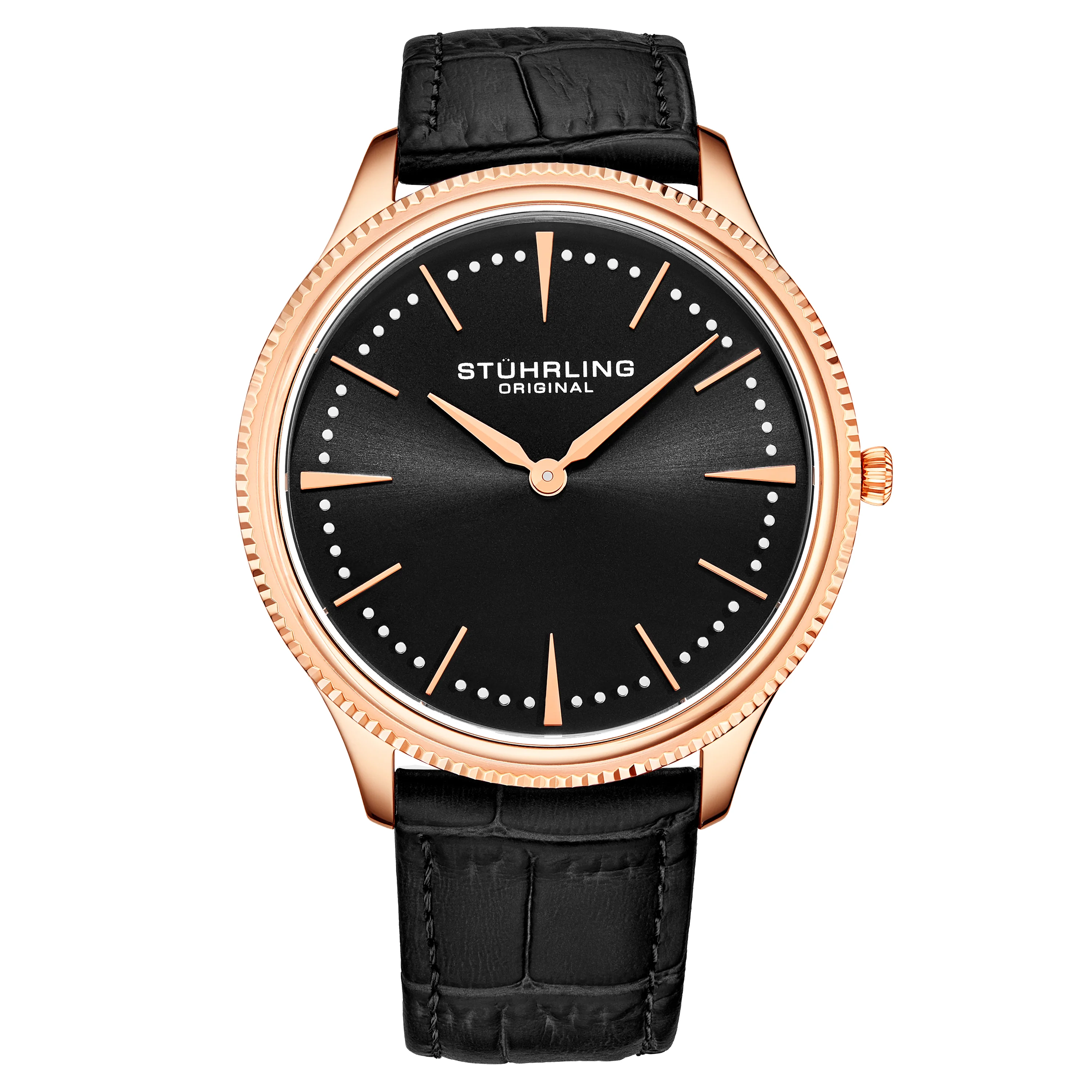 Symphony Black/Leather/Black Dial/Rose/Rose Case | Black Dial
