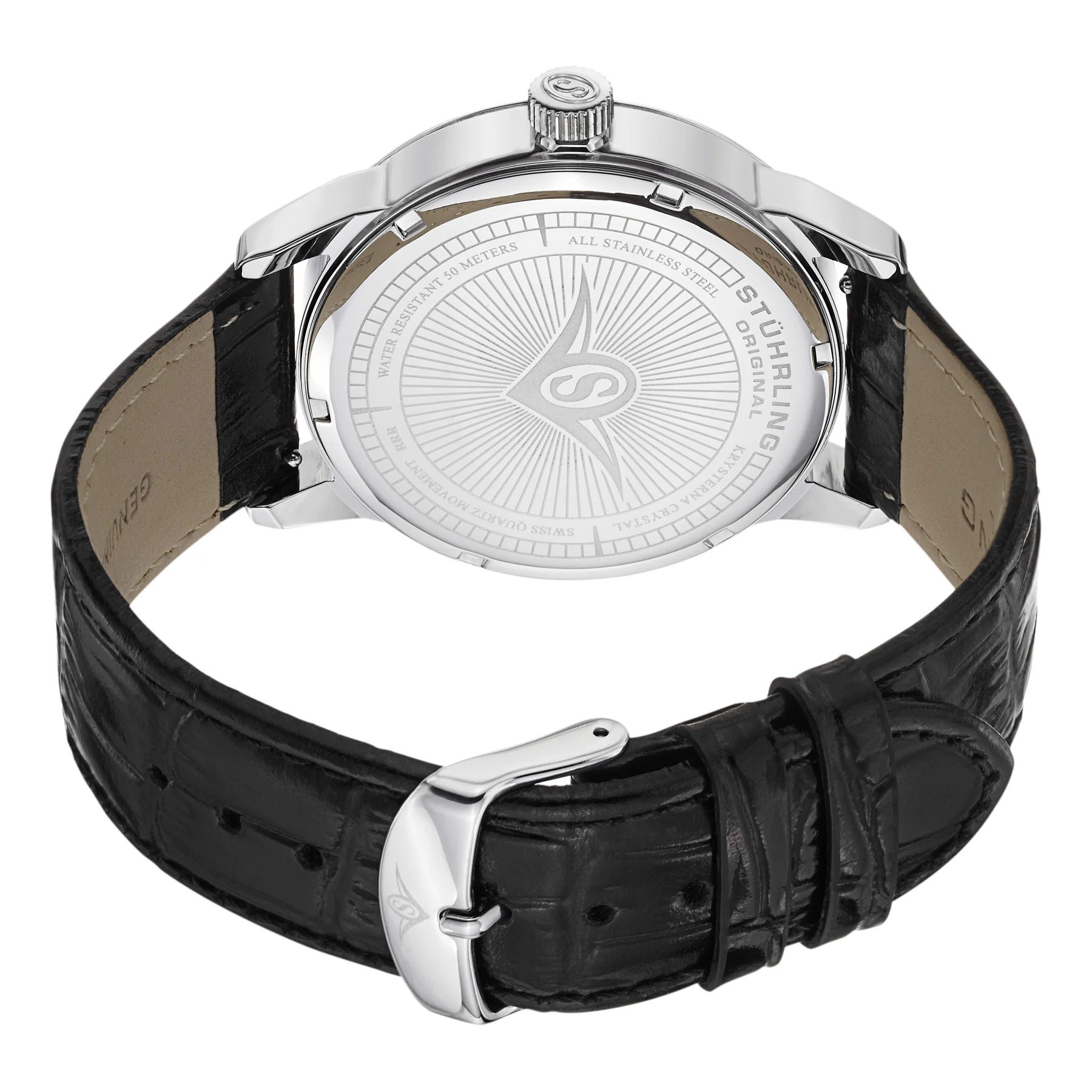 Symphony Black/Leather/Ivory Dial/Silver Case | Ivory Dial - Image 3