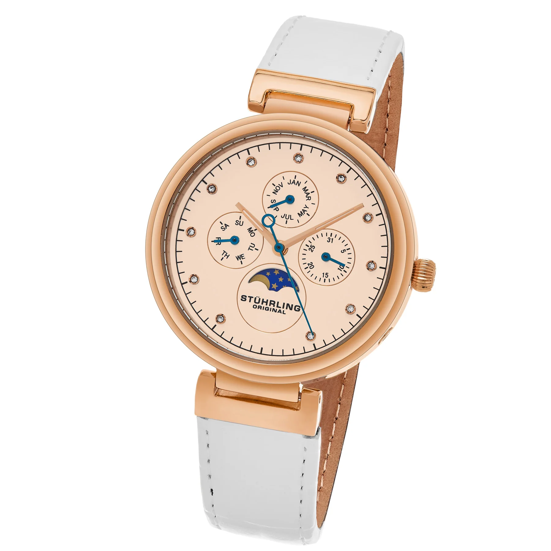 Symphony-674.03 White Leather | Salmon Dial - Image 2