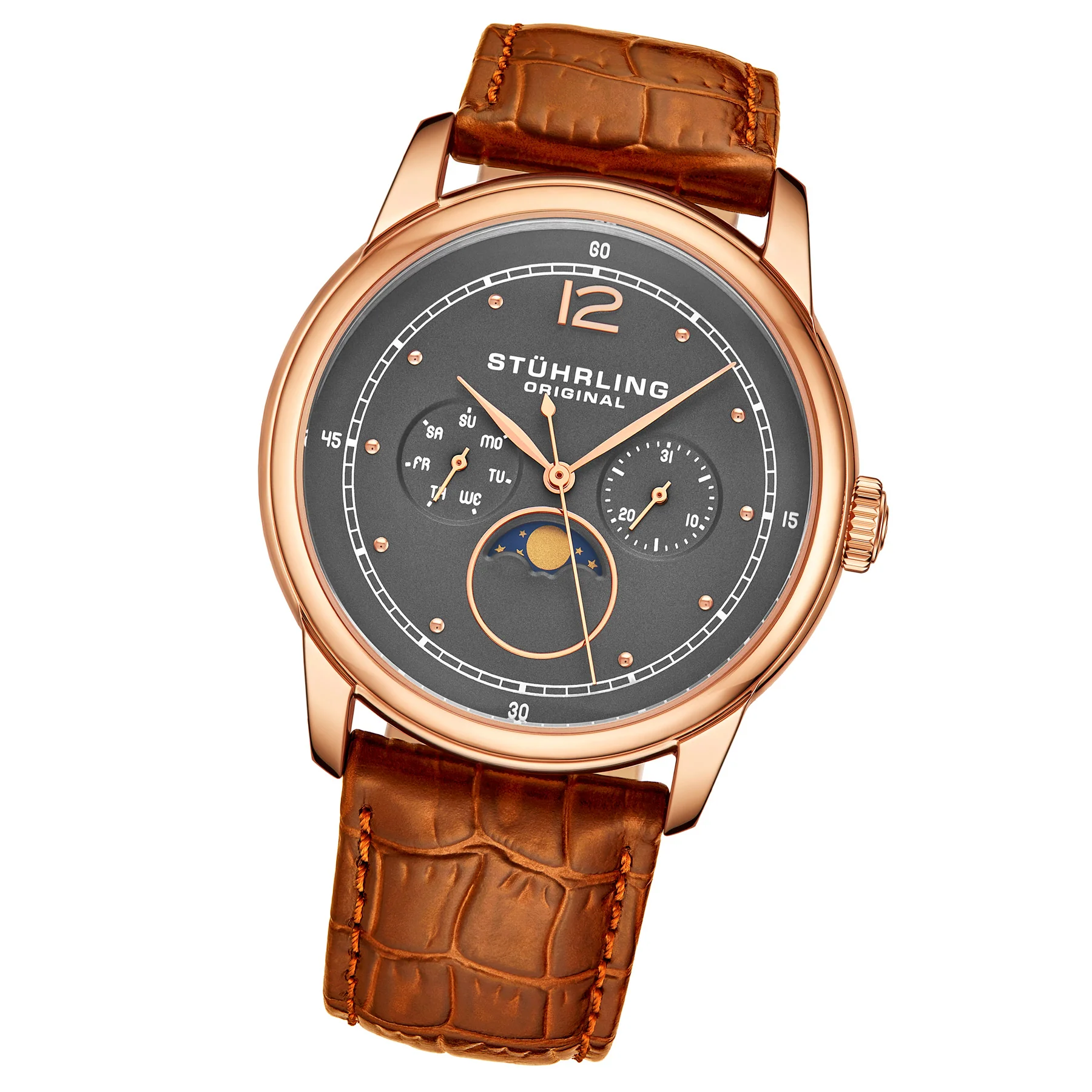 Symphony Light Brown/Leather/Gun Metal Grey Dial/Rose Case | Dark Grey Dial - Image 2