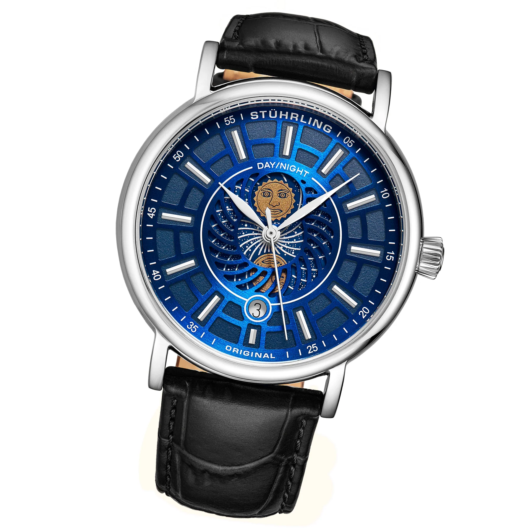 Symphony 899.03 Silver case/Leather strap/ Brass Dial | Blue Dial - Image 2