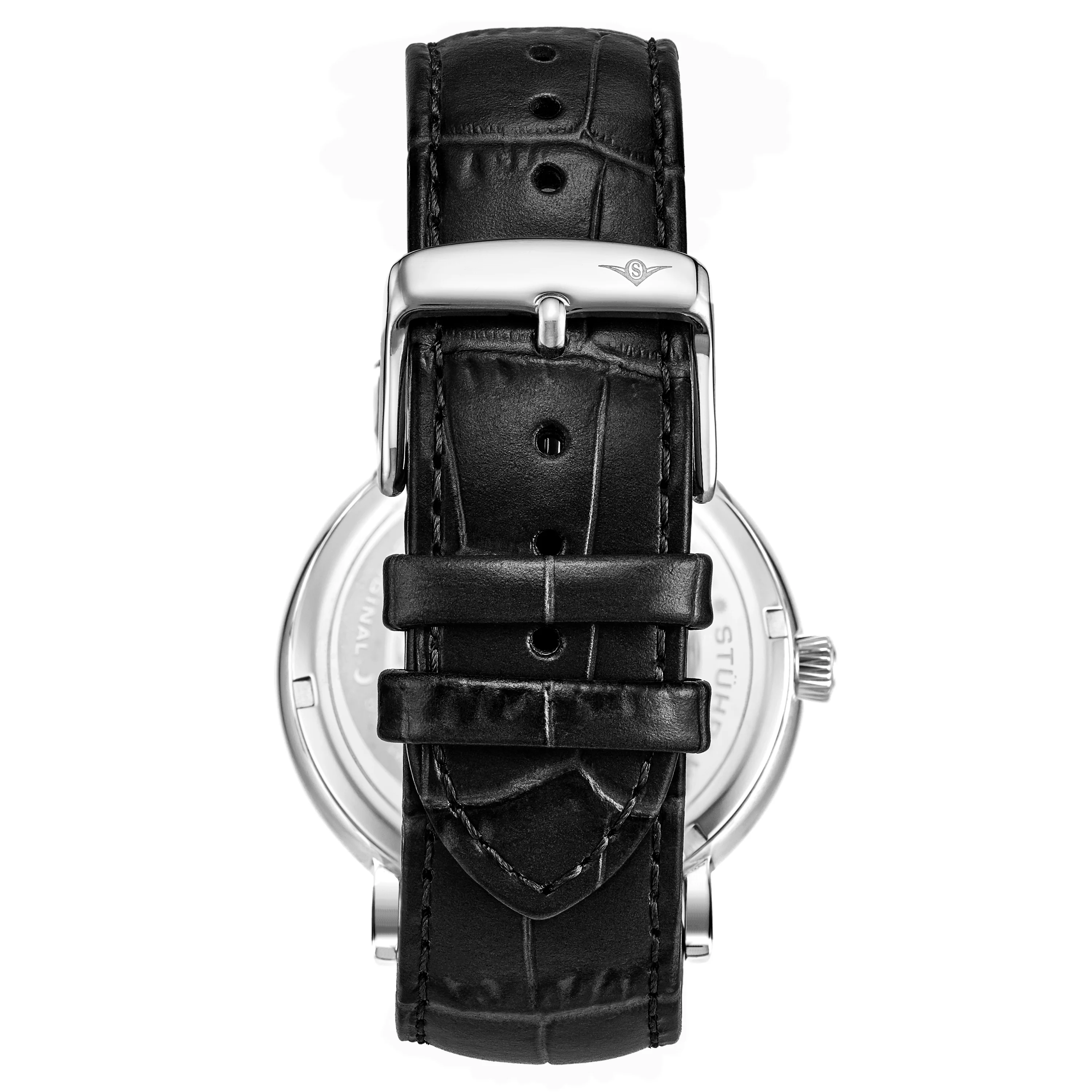 Symphony Silver case/Leather strap/ Brass Dial | White Dial - Image 3