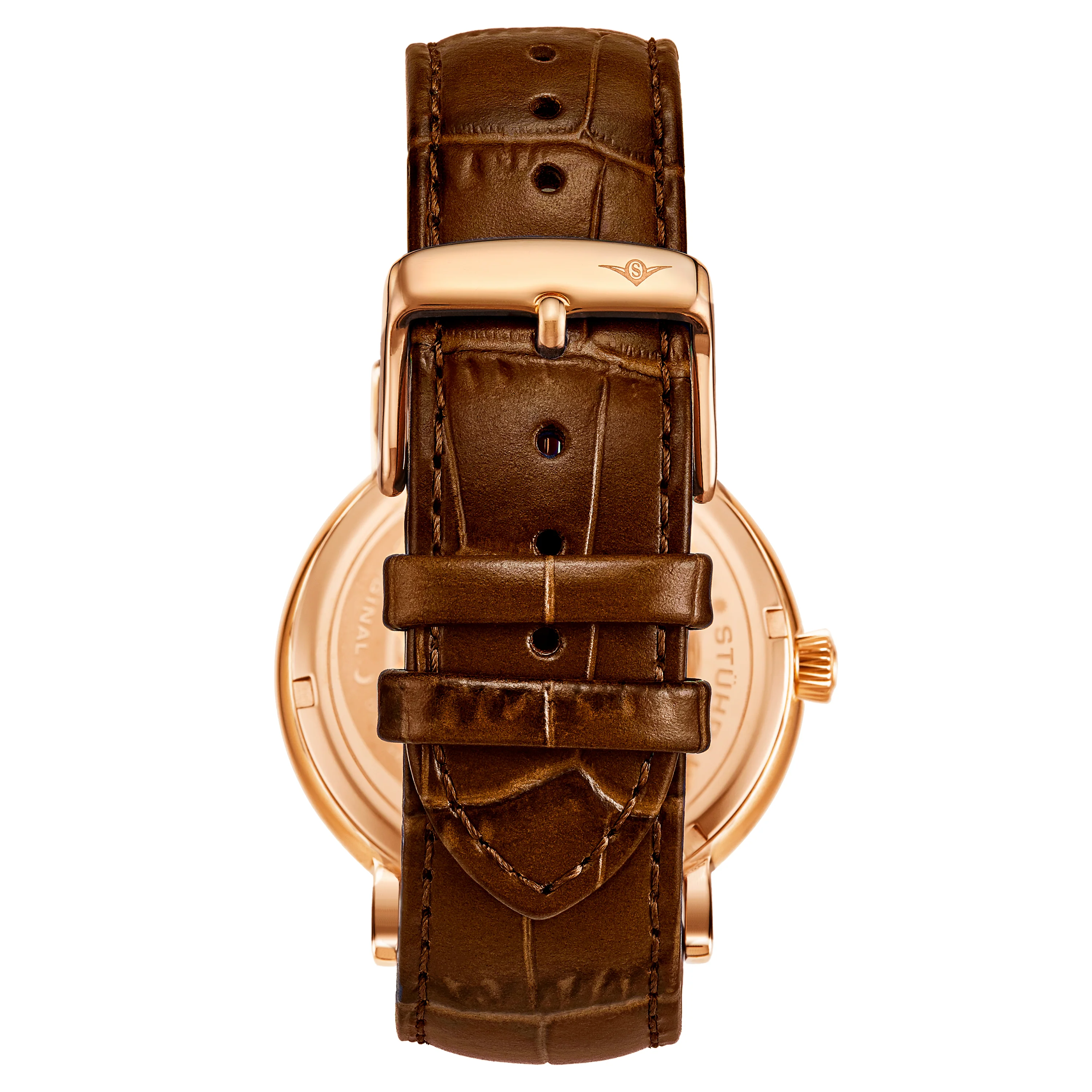 Symphony Rose Gold case/Leather strap/ Brass Dial | Black Dial - Image 3