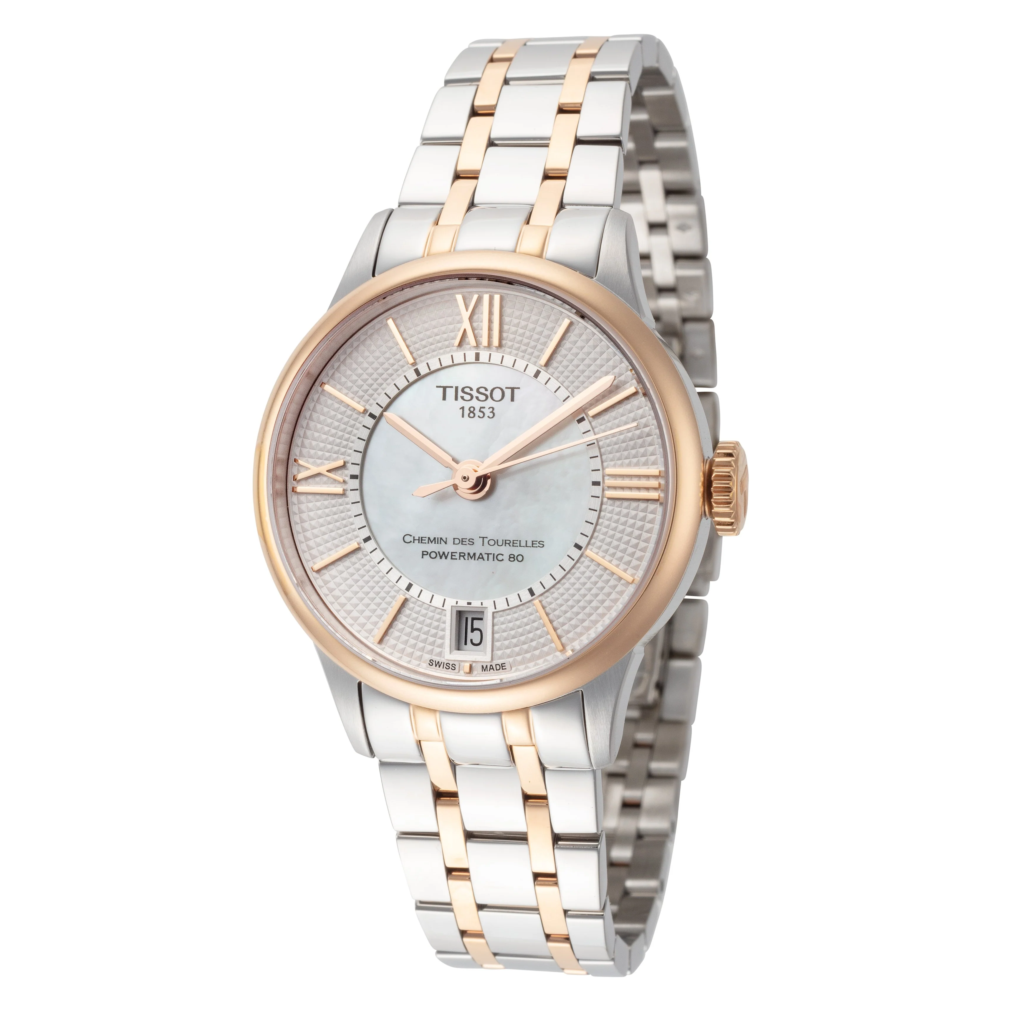 T-Classic 32mm / White Mother-of-Pearl / Silver and Rose Gold | White Mother-of-Pearl Dial