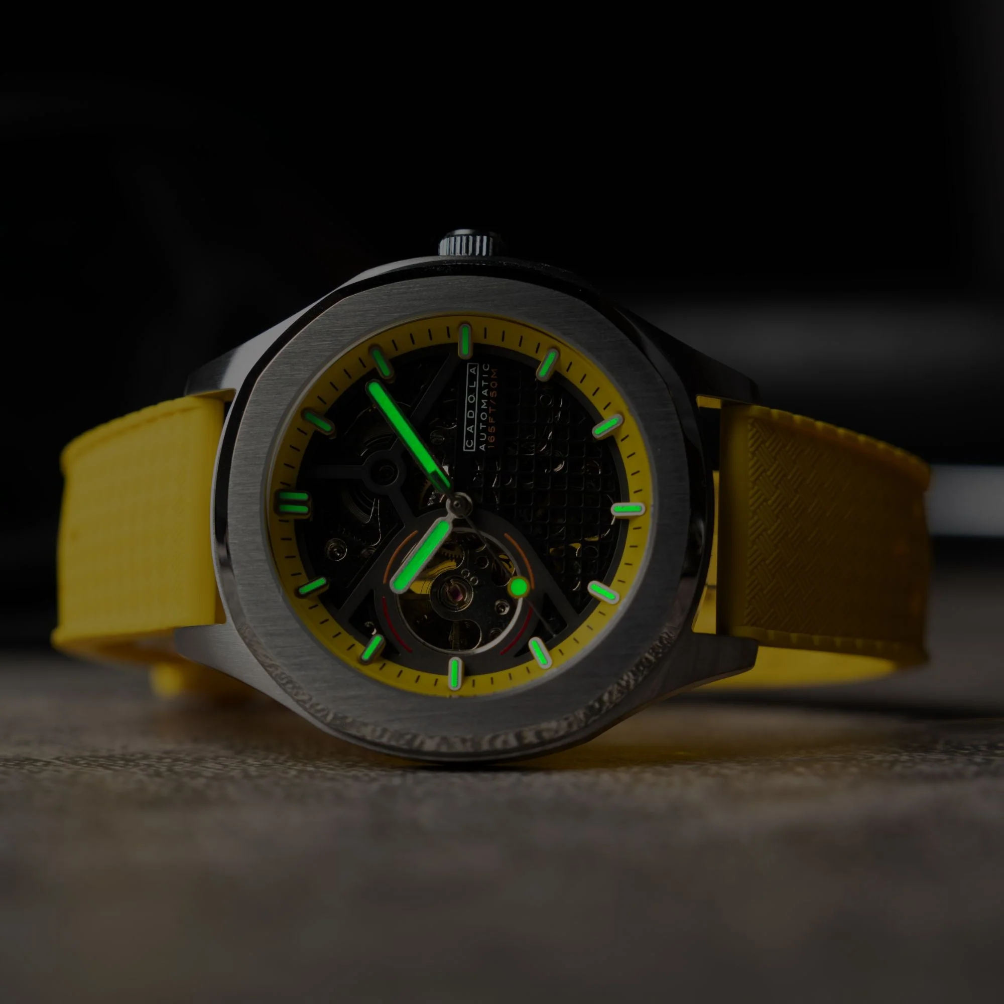Tail Light Automatic Black / Yellow Silicone | Black Dial - Image 4