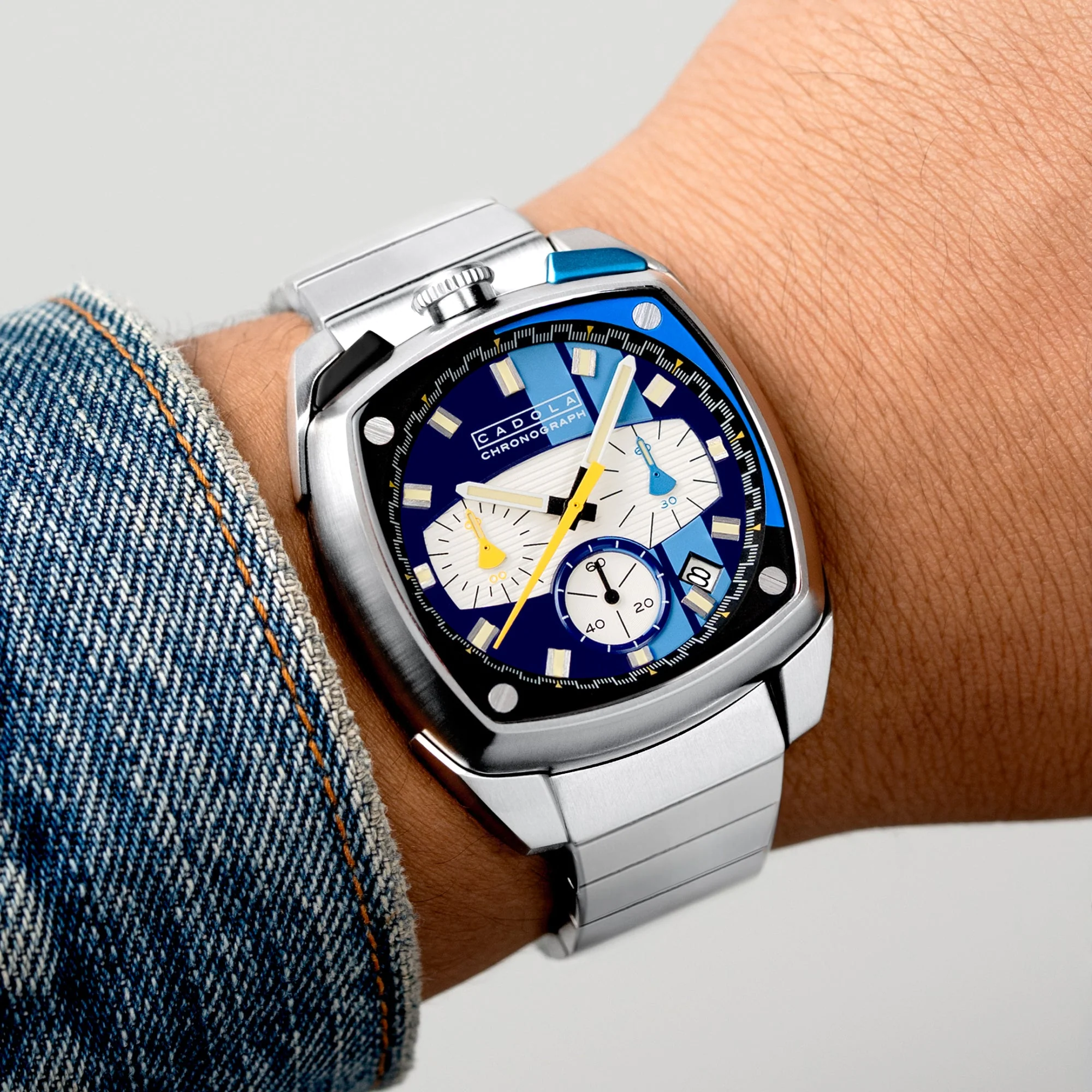 Taurus Chronograph Black & Blue / Stainless Steel | Blue Dial - Image 2