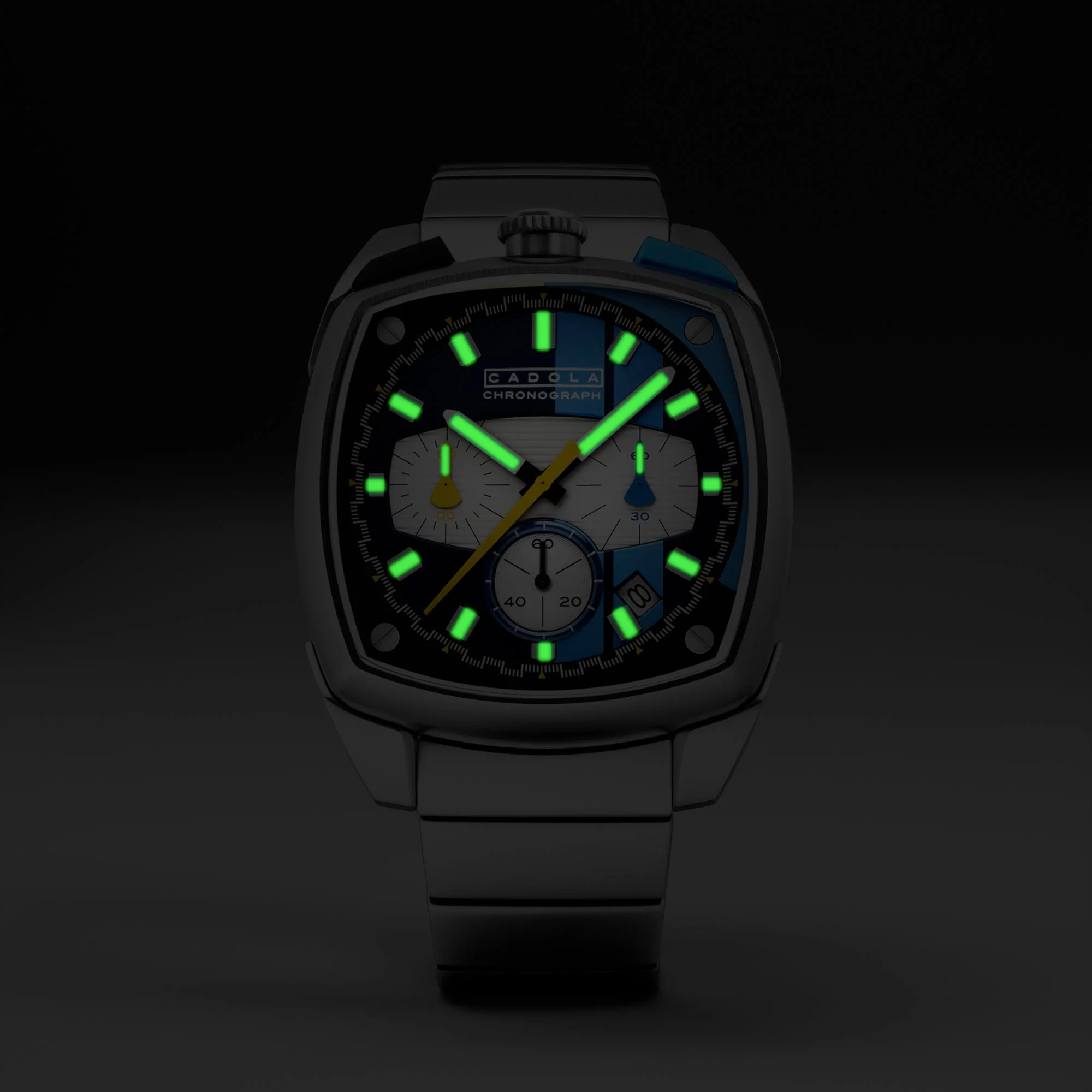 Taurus Chronograph Black & Blue / Stainless Steel | Blue Dial - Image 3