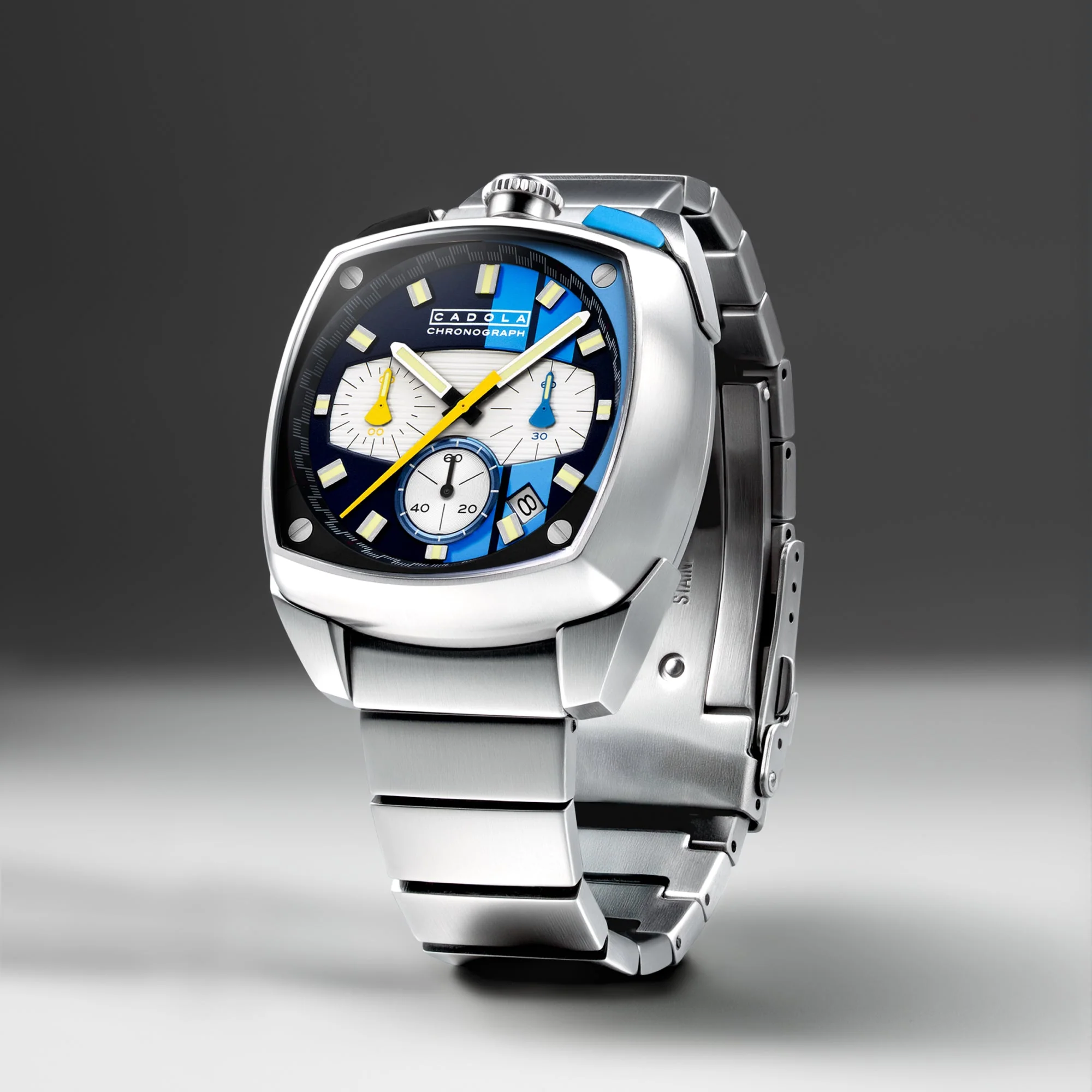 Taurus Chronograph Black & Blue / Stainless Steel | Blue Dial - Image 4